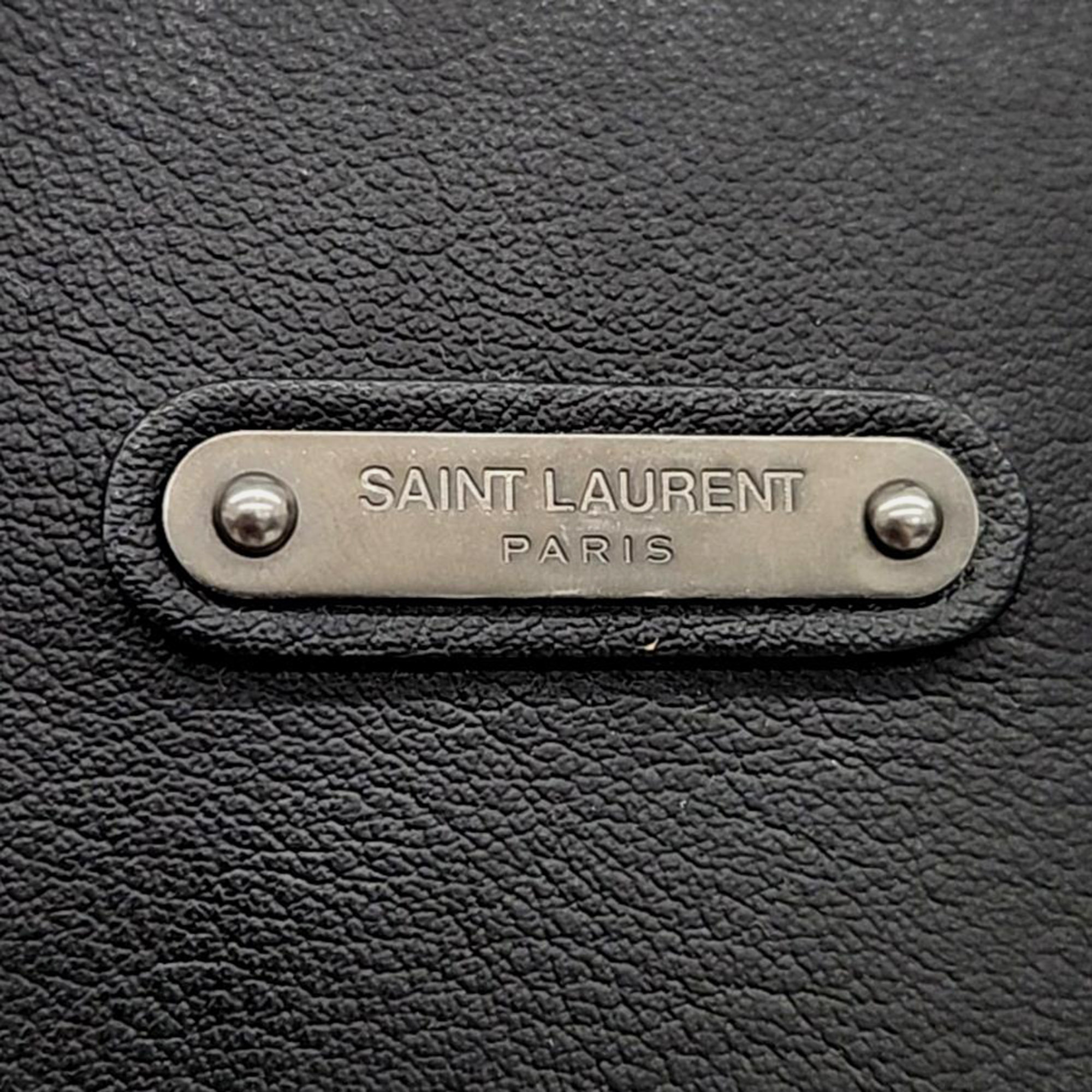 Saint Laurent Black Leather Bold Shopper Bag