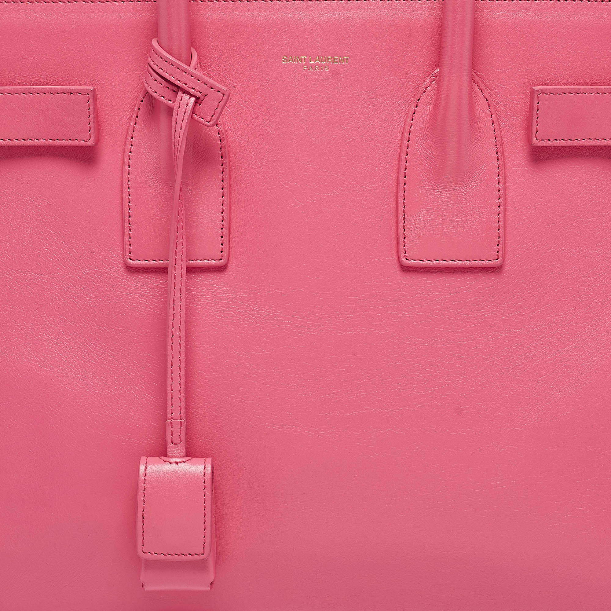 Saint Laurent Pink Leather Small Classic Sac De Jour Tote