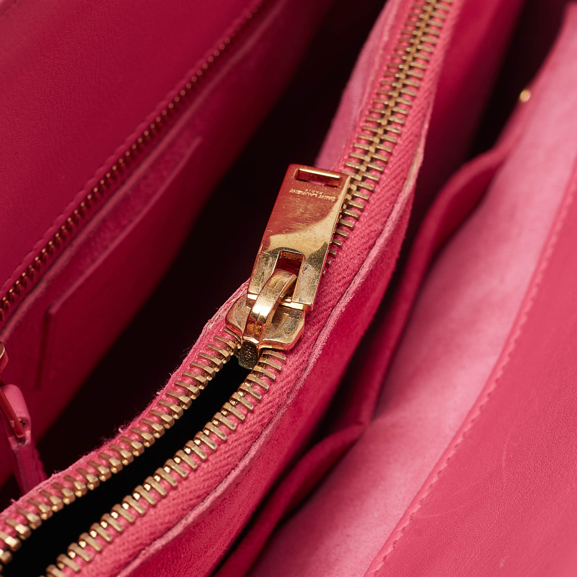 Saint Laurent Pink Leather Small Classic Sac De Jour Tote