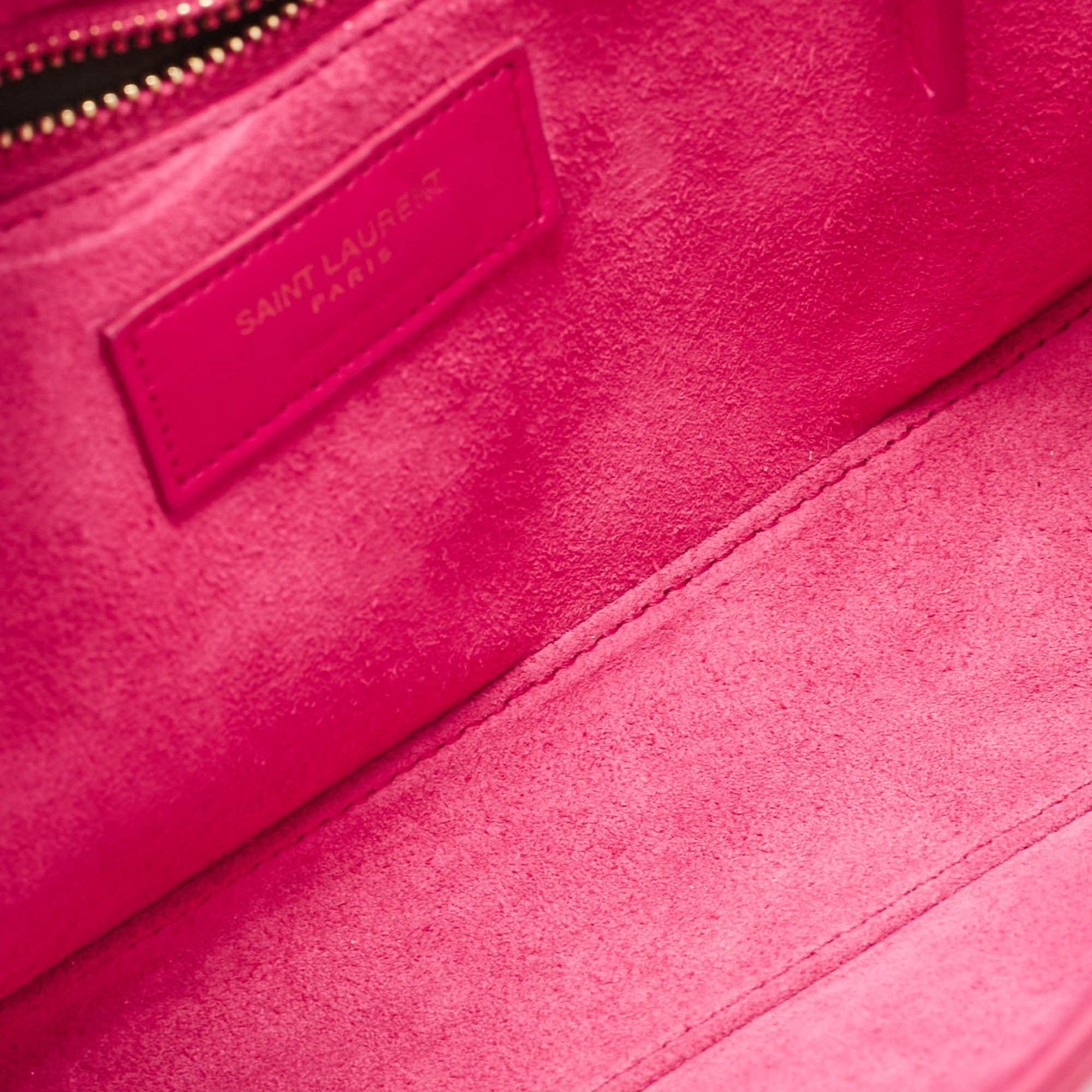 Saint Laurent Pink Leather LE 5 À 7 Shoulder Bag