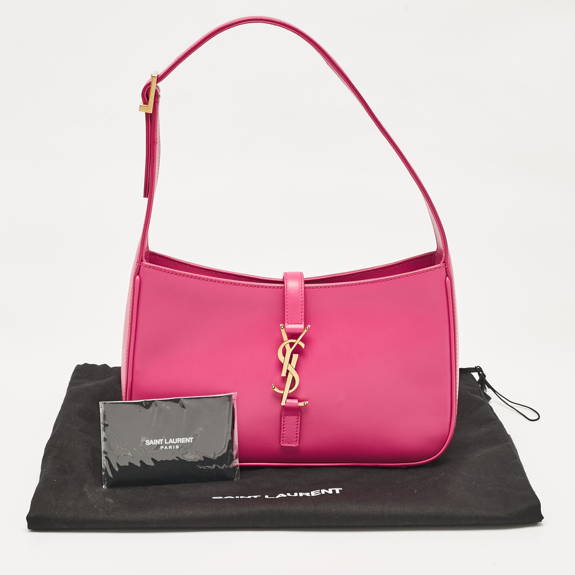 Saint Laurent Pink Leather LE 5 À 7 Shoulder Bag