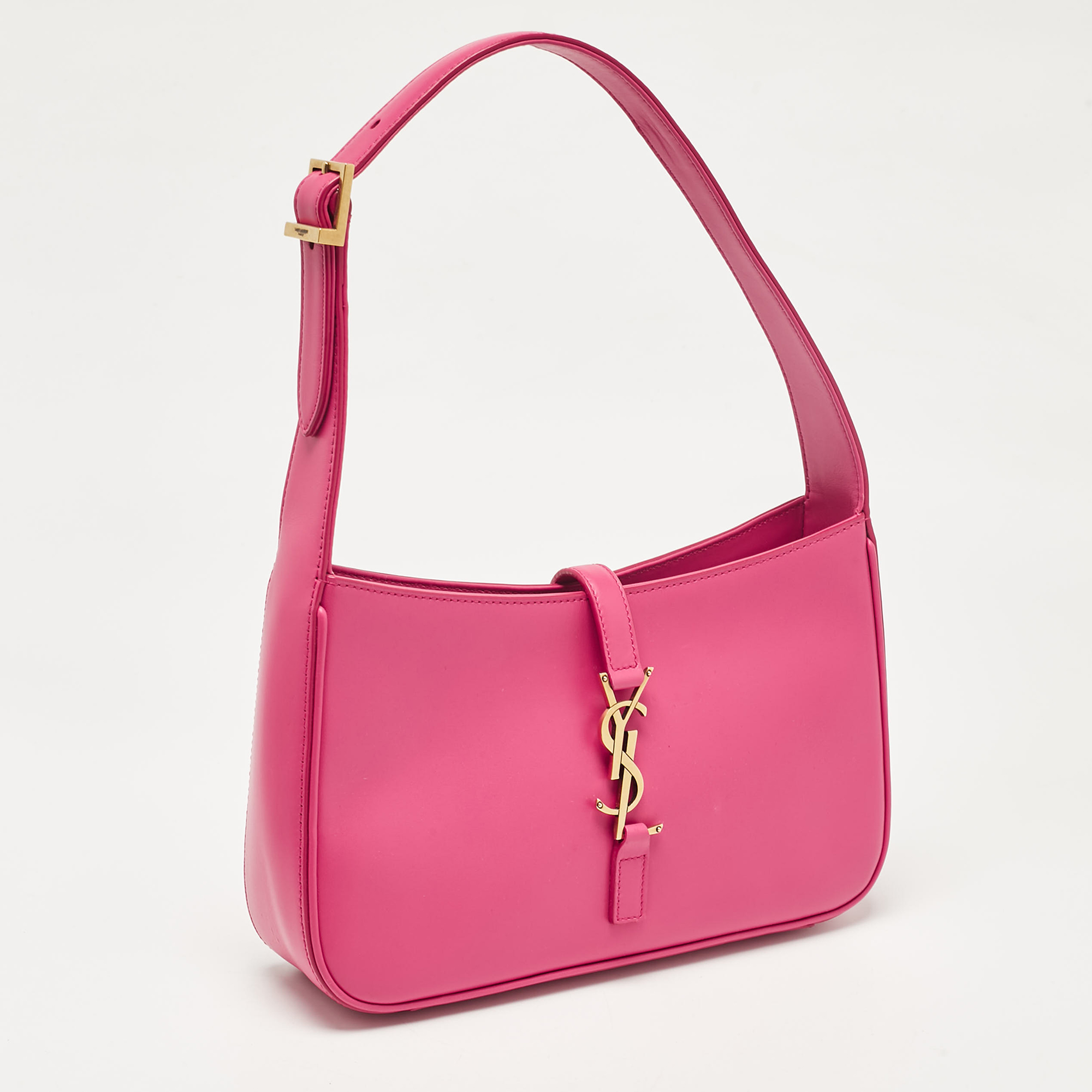 Saint Laurent Pink Leather LE 5 À 7 Shoulder Bag