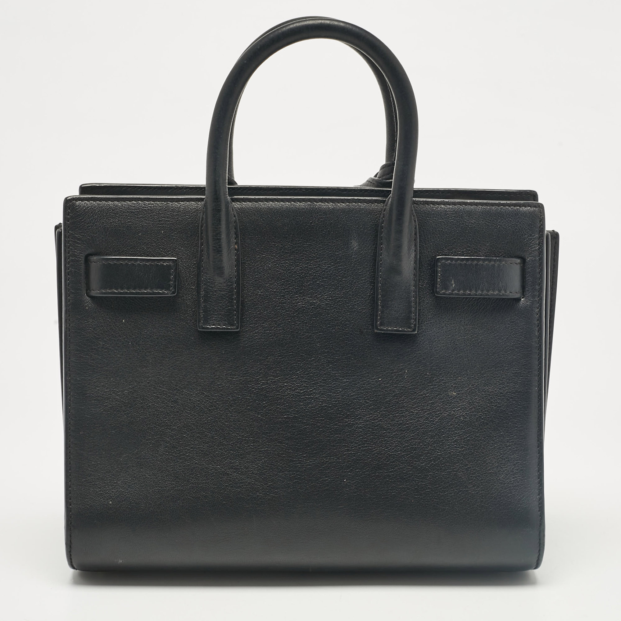 Saint Laurent Black Leather Nano Classic Sac De Jour Tote