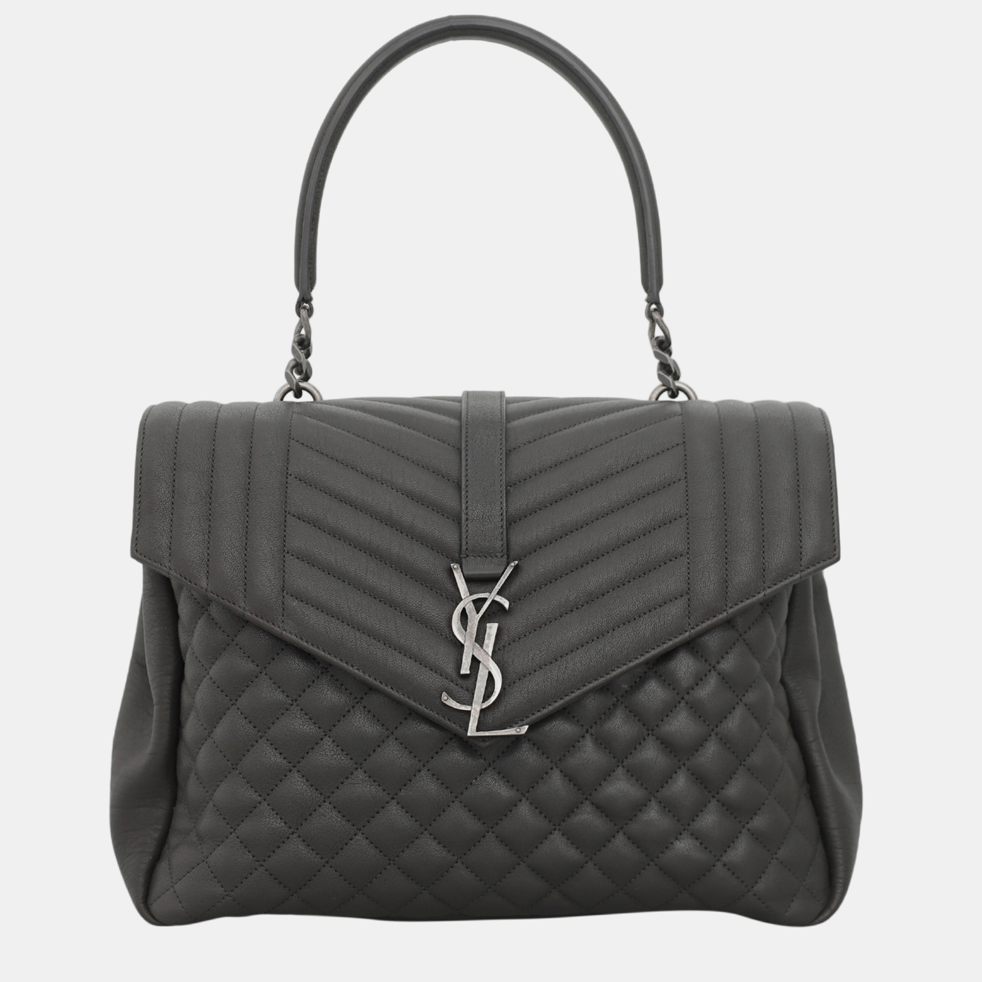 Saint Laurent Dark Grey Monogram College Bag