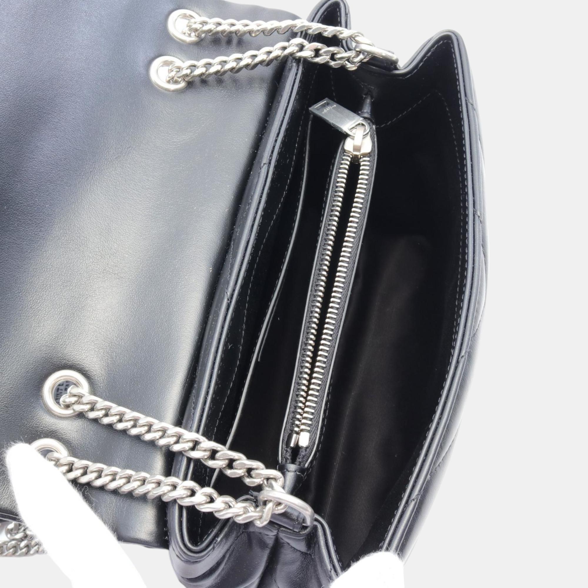 Saint Laurent Cassandra Leather Black Shoulder Bag