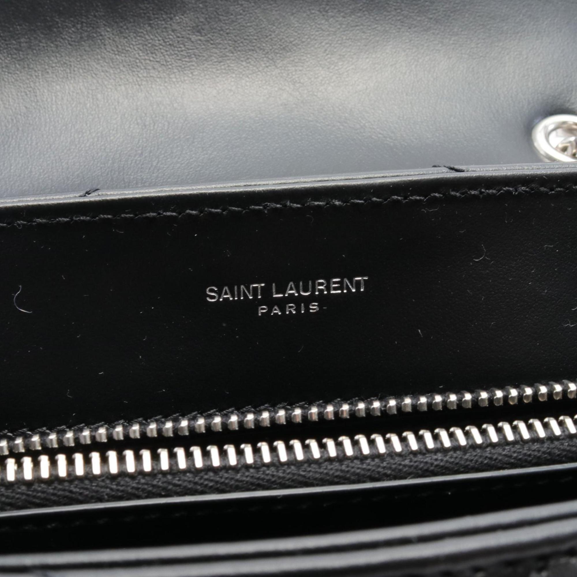 Saint Laurent Cassandra Leather Black Shoulder Bag