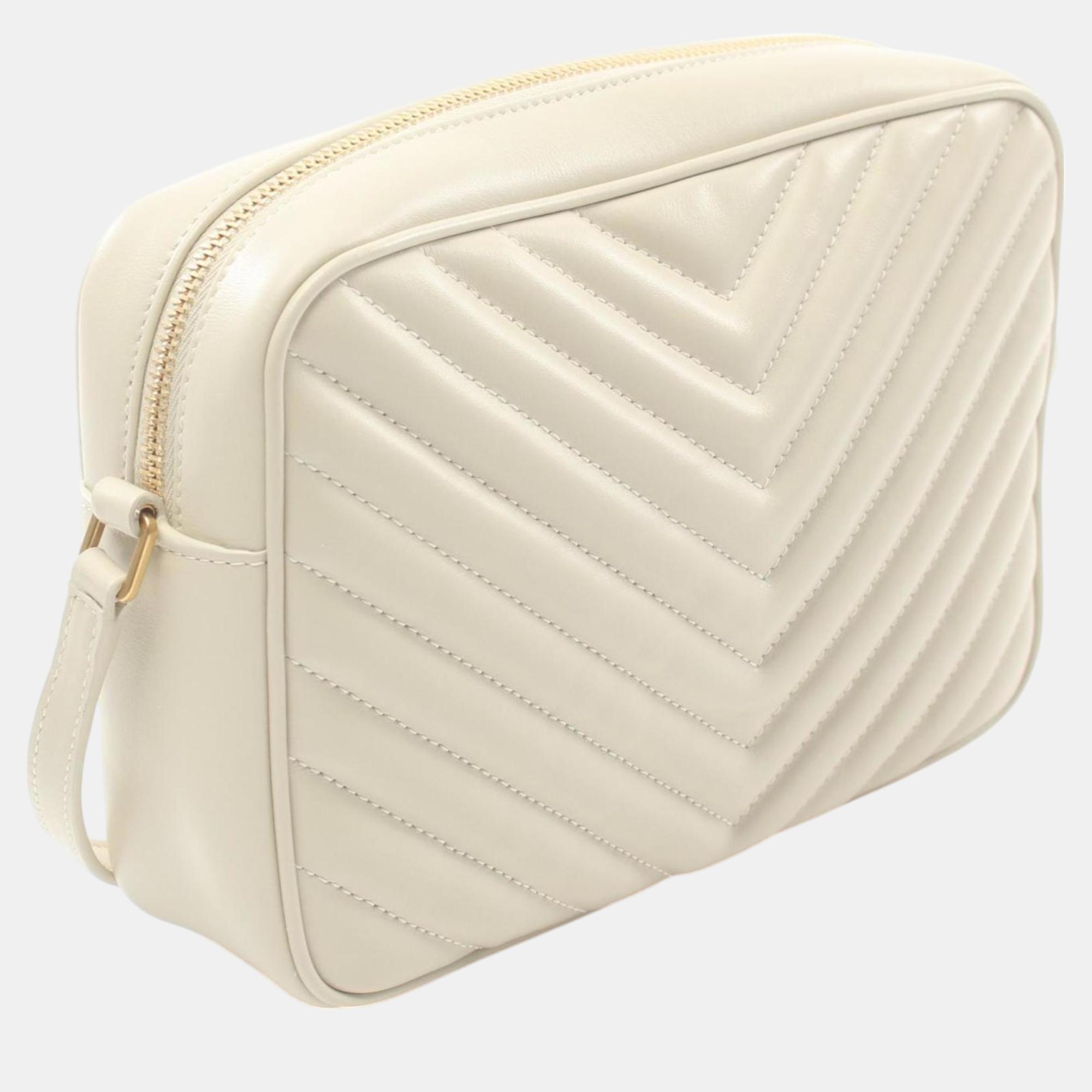 Yves Saint Laurent Leather White LOU Shoulder Bag