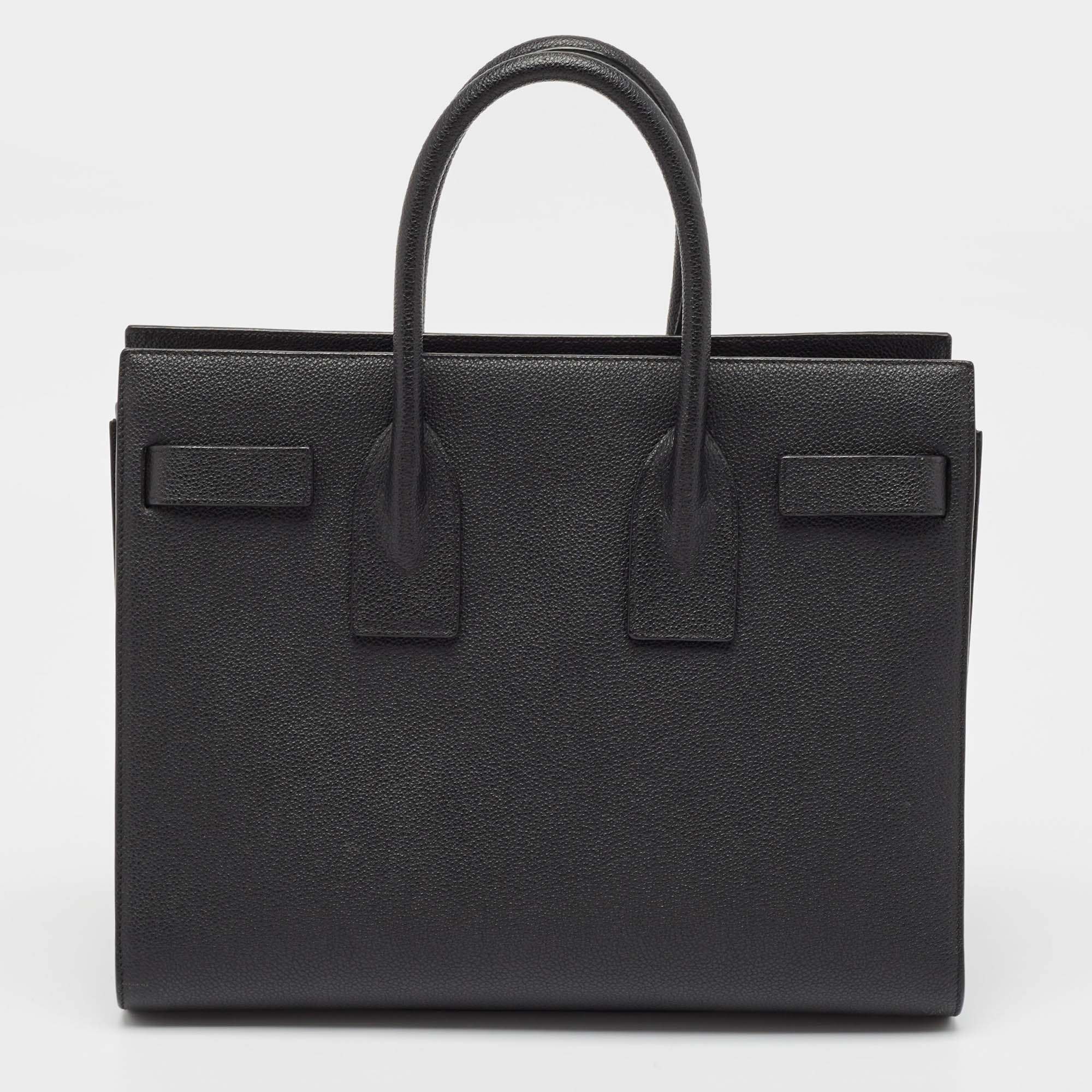 Saint Laurent Black Leather Small Classic Sac De Jour Tote