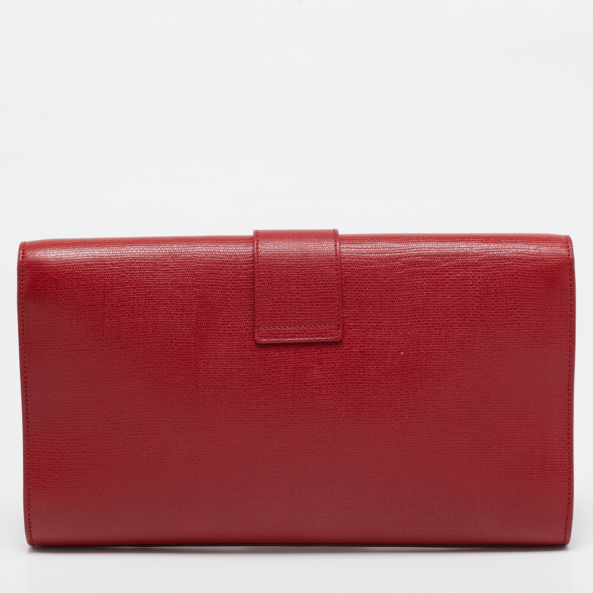 Saint Laurent Red Leather Ligne Y Clutch