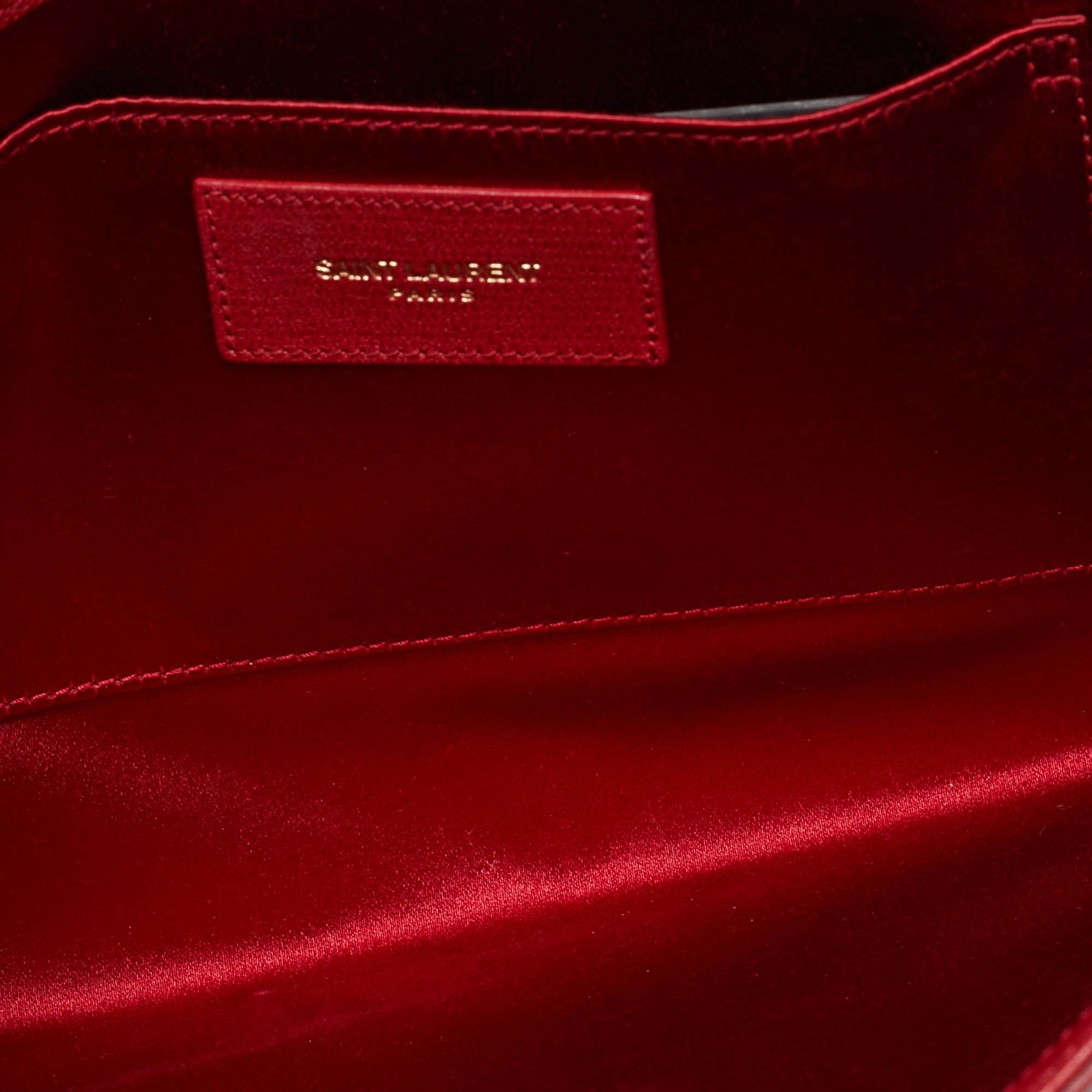 Saint Laurent Red Leather Ligne Y Clutch