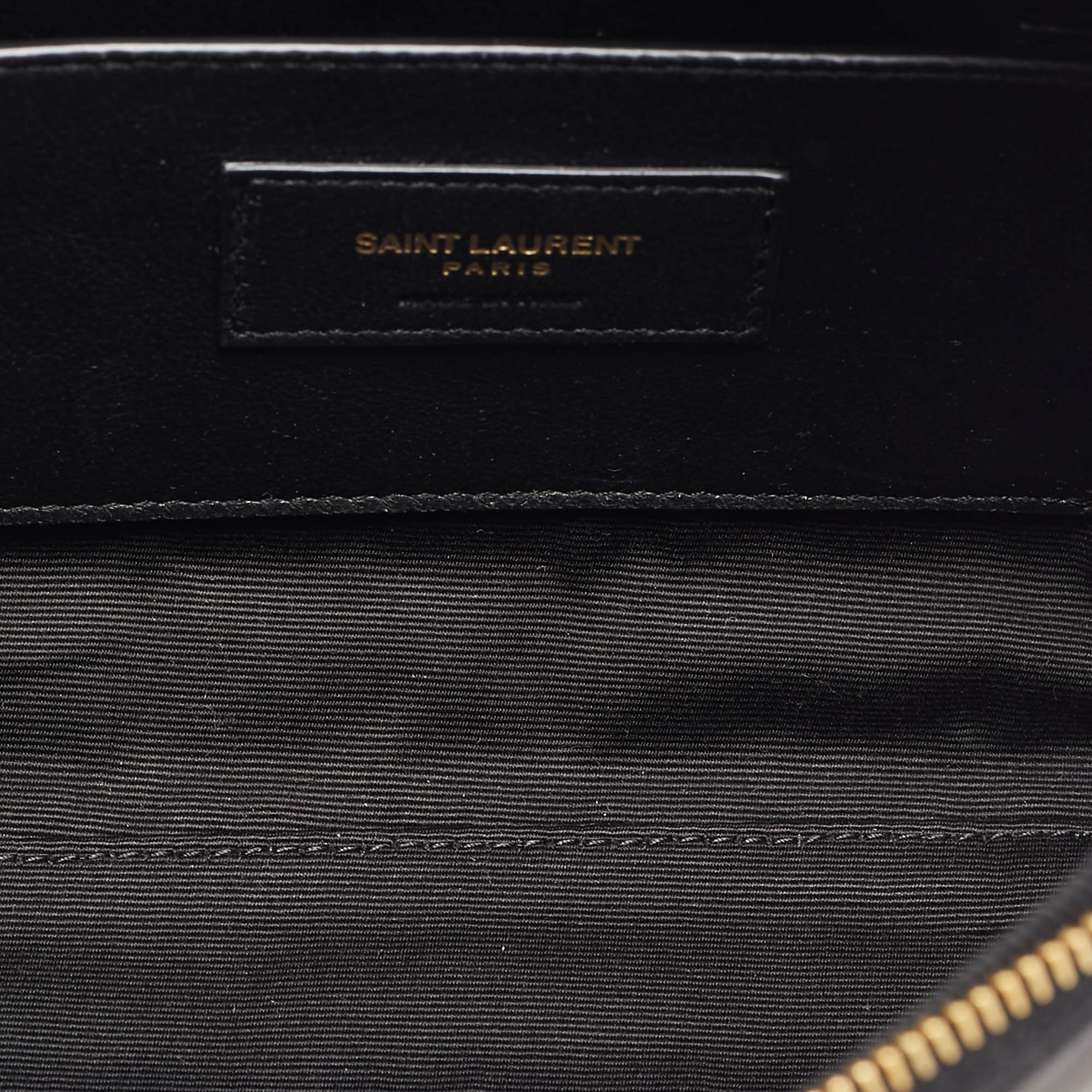 Saint Laurent Black Leather Mini Cassandre Camera Bag