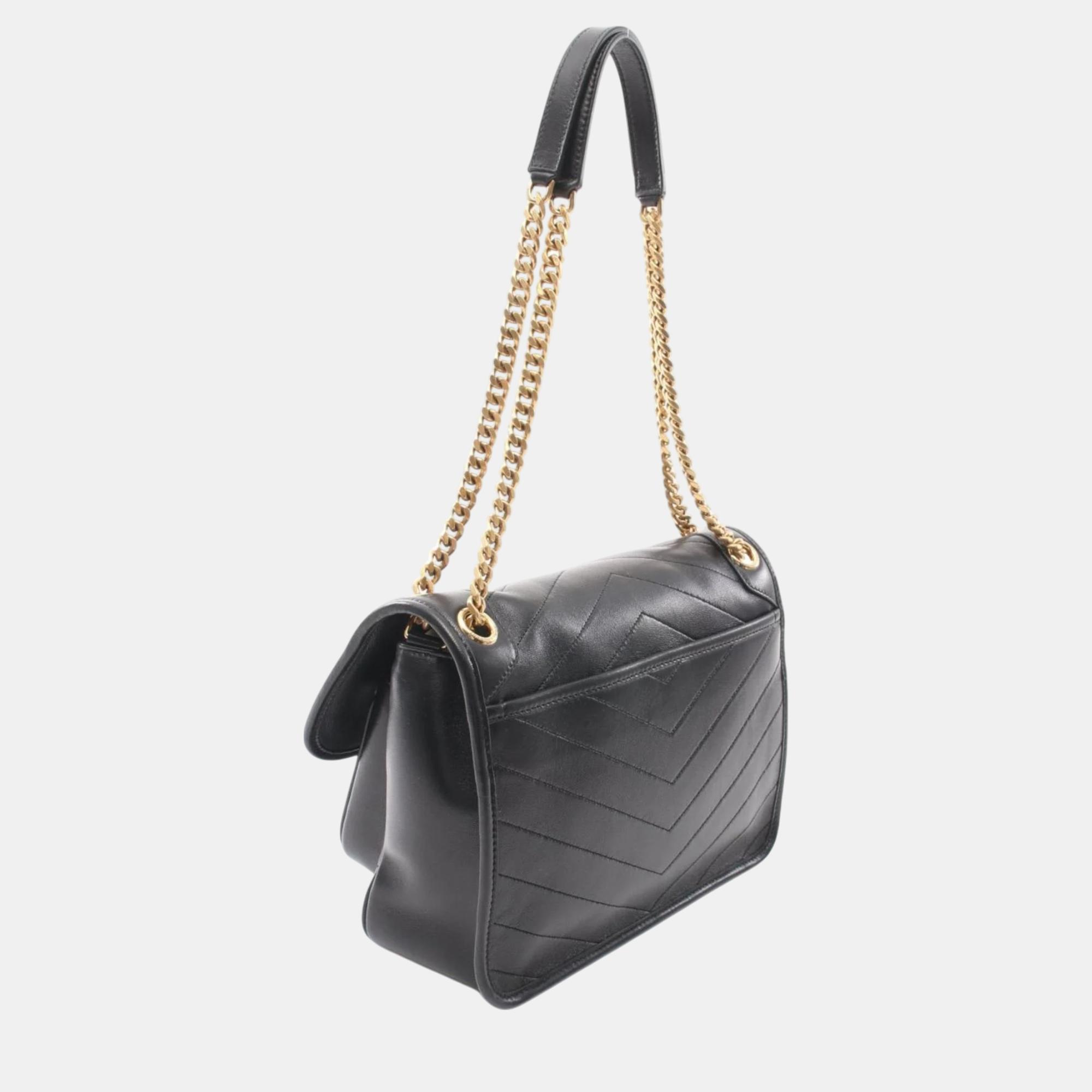 Saint Laurent Black Leather Shoulder Bag