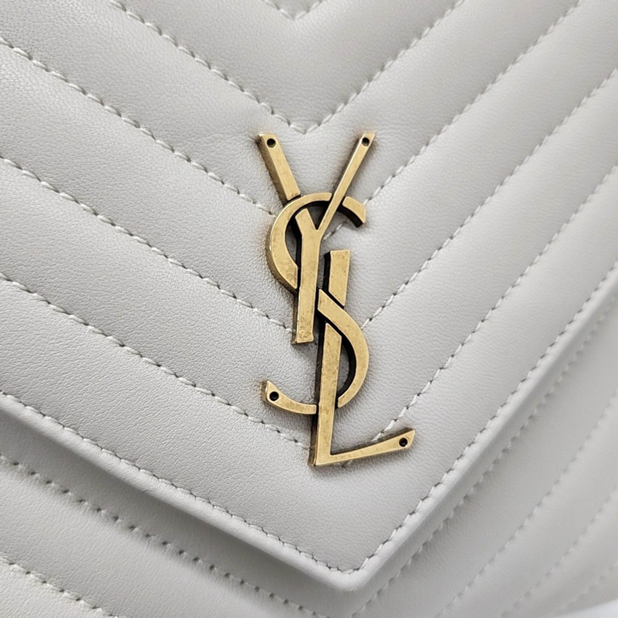 Saint Laurent Paris White Leather Saint Laurent Paris Monogram Joy Backpack