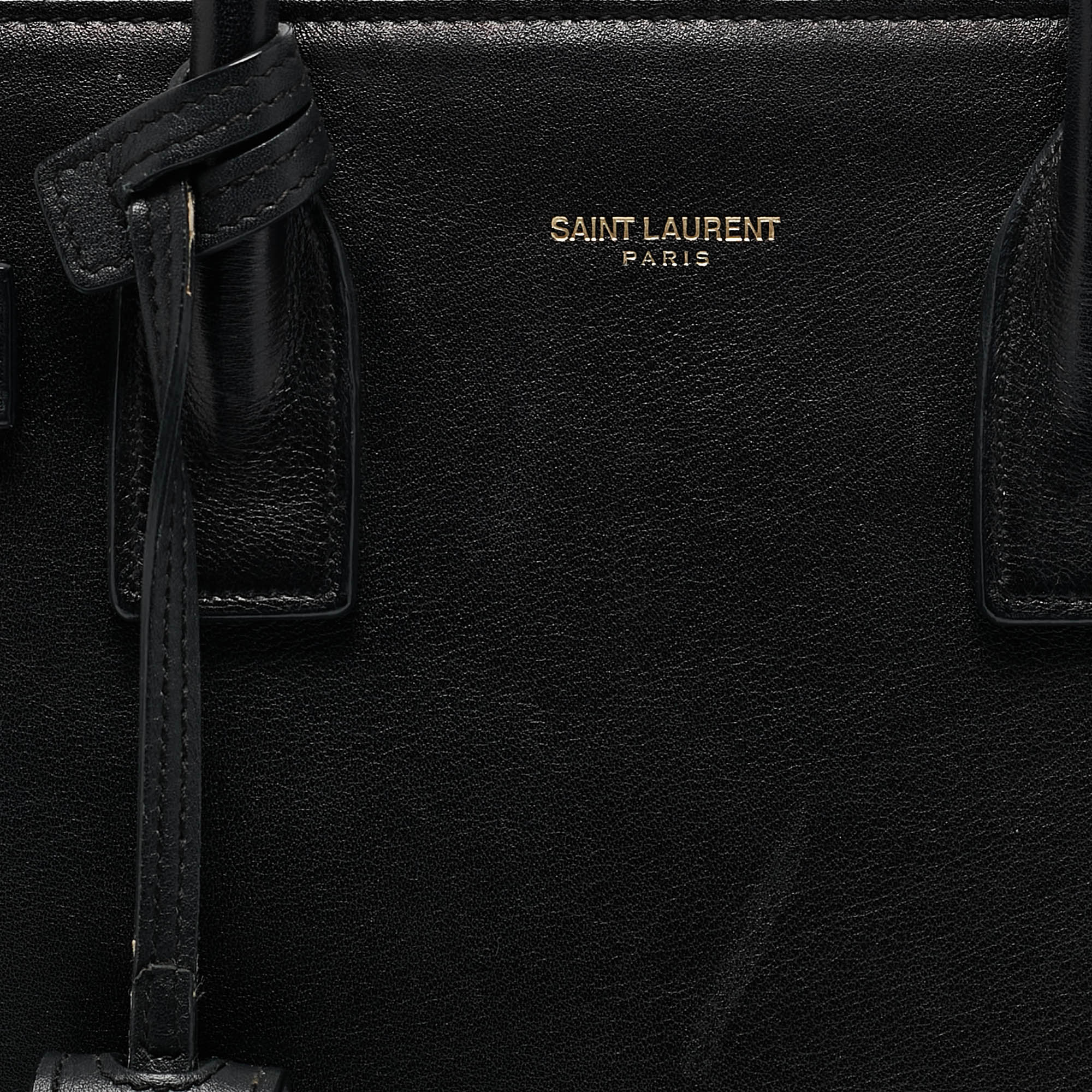 Saint Laurent Black Leather Baby Classic Sac De Jour Tote