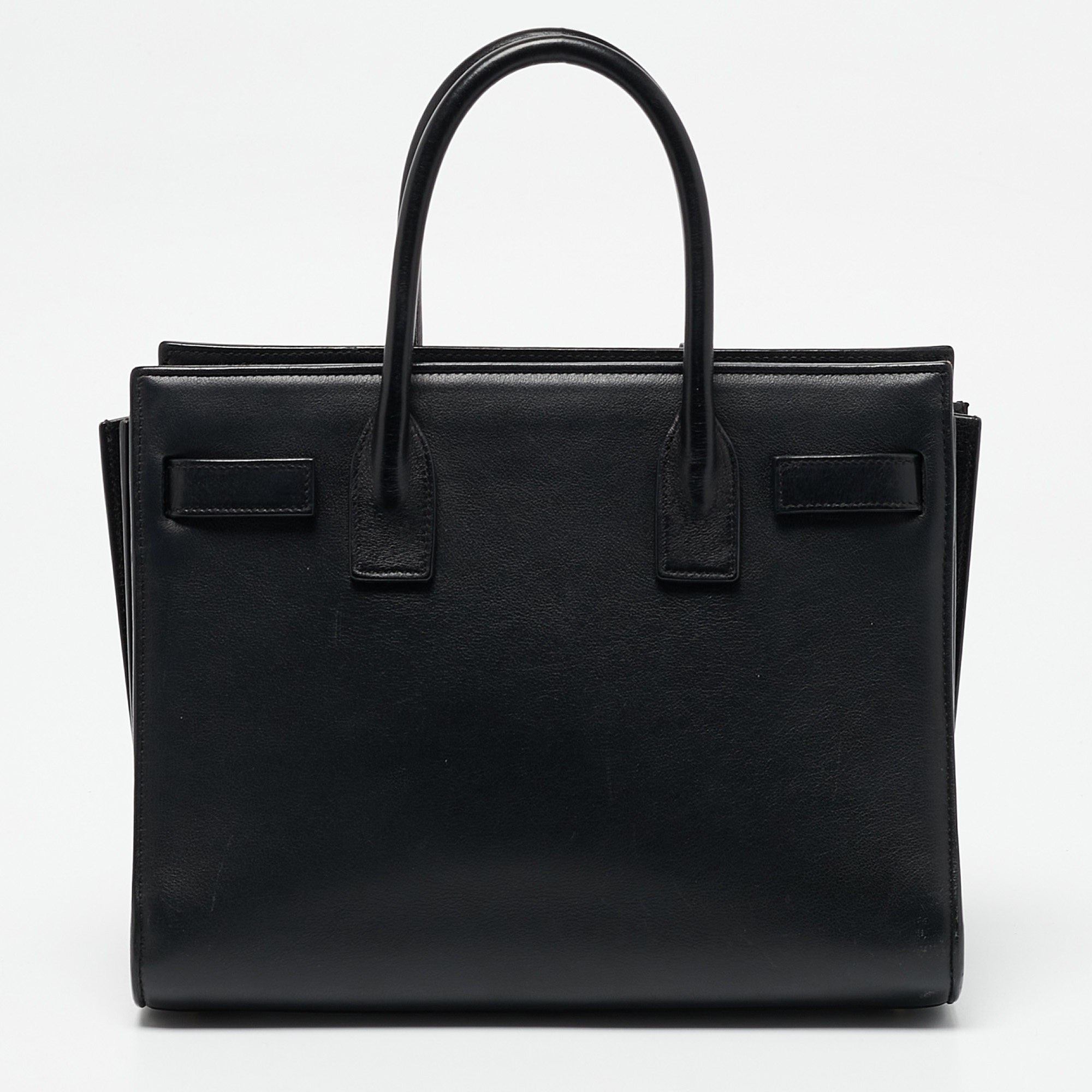 Saint Laurent Black Leather Baby Classic Sac De Jour Tote