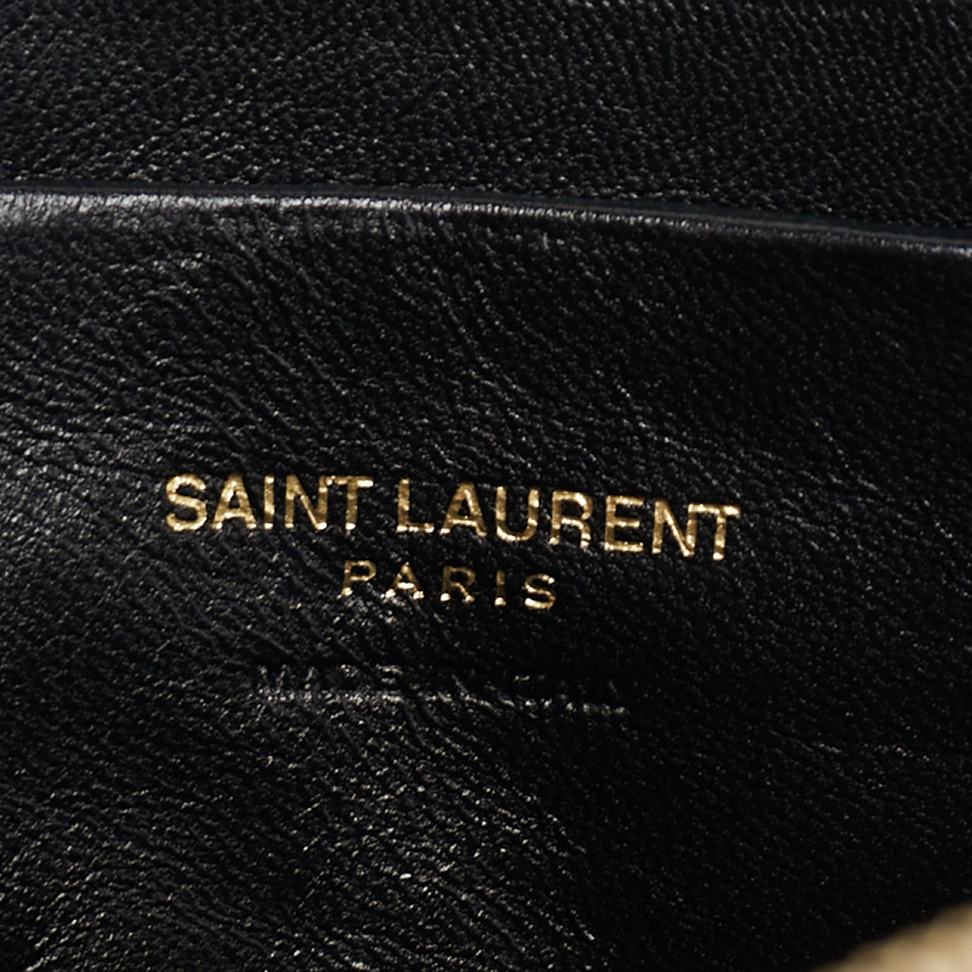 Saint Laurent Beige Matelassé Leather Mini Lou Camera Crossbody Bag