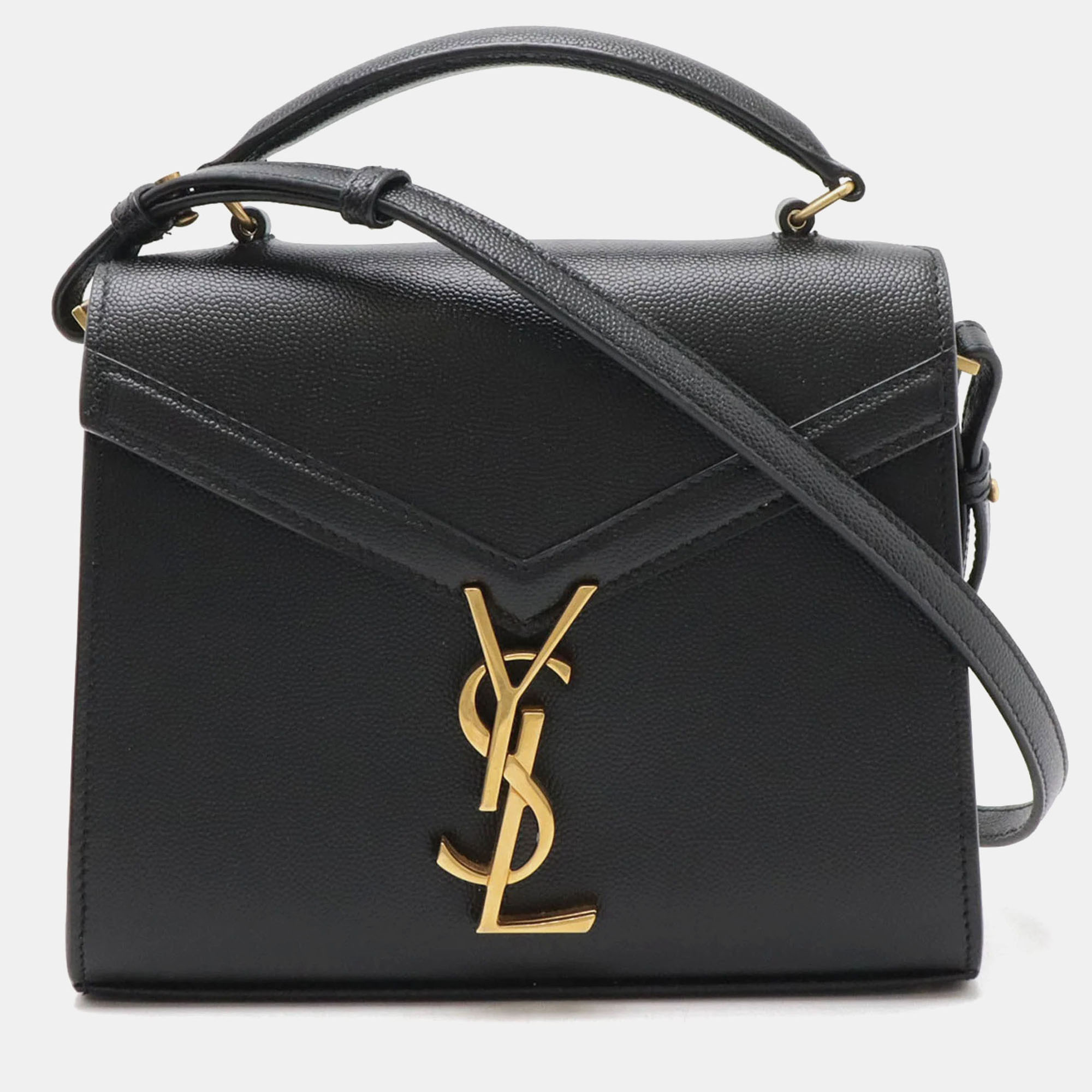Saint Laurent Paris Leather Black Cassandra Handbag
