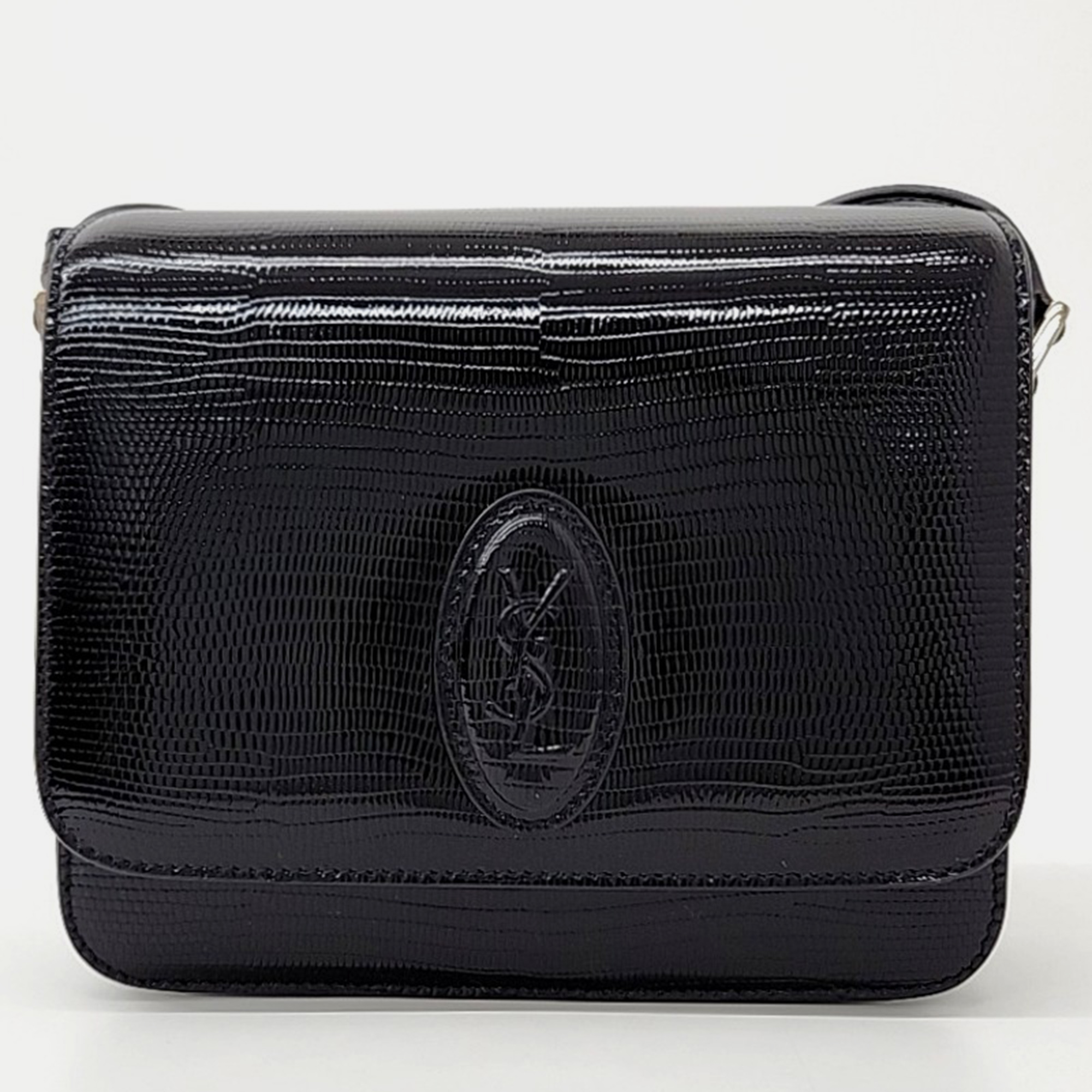 Saint Laurent Paris Black Leather Saddle bag