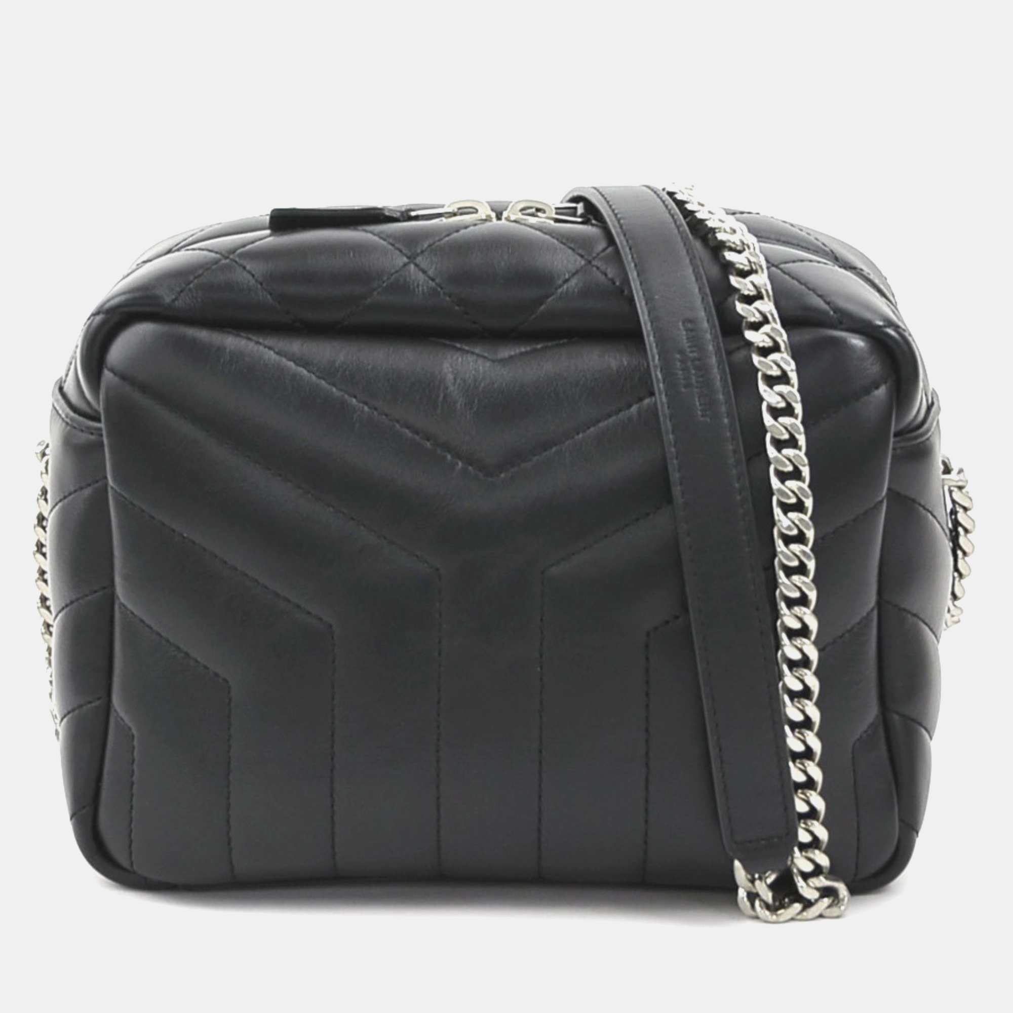 Saint Laurent Black Leather Lulu Shoulder Bag