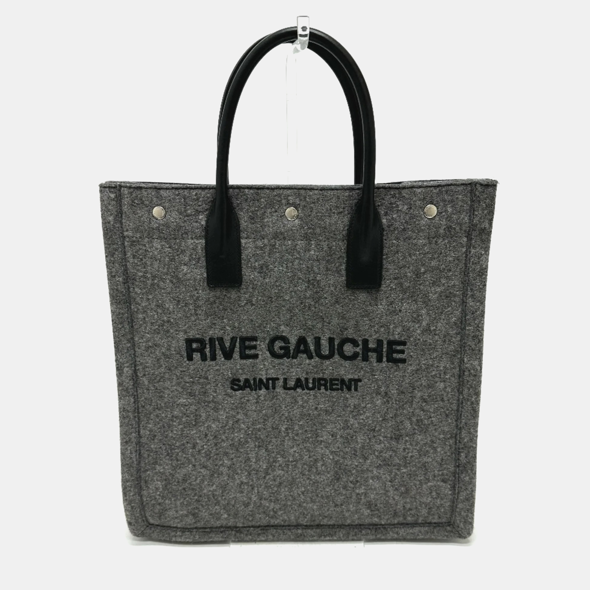 Saint Laurent Gray/Black Shoulder Tote Bag