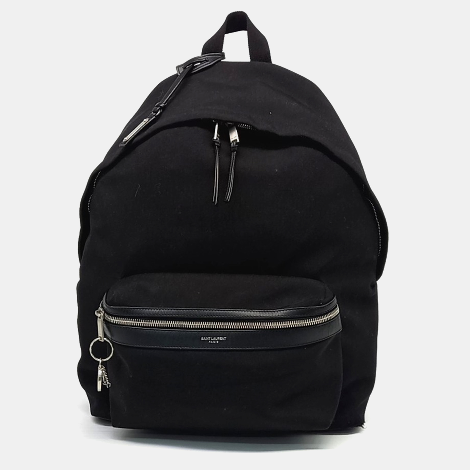 Saint Laurent Paris Black Fabric City Backpack Bag