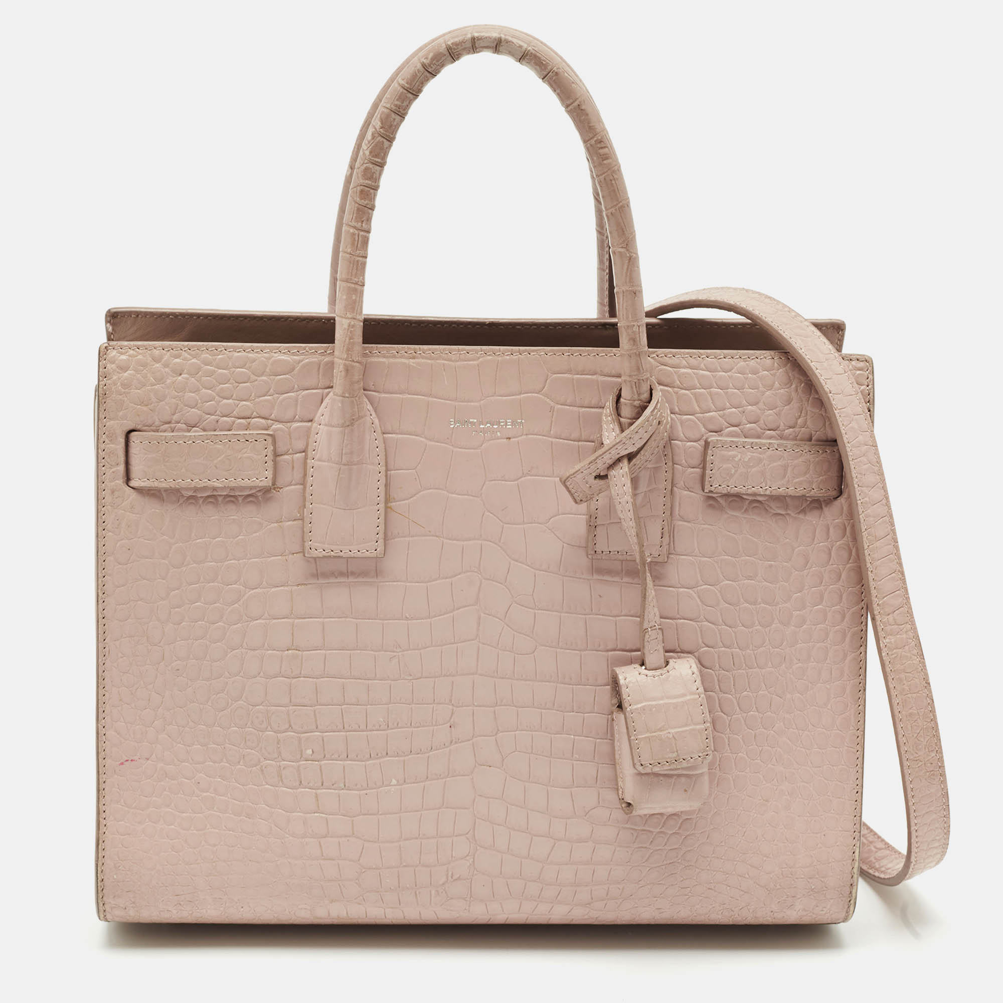 Saint Laurent Old Rose Croc Embossed Leather Baby Classic Sac De Jour Tote, Pink
Saint Laurent Old Rose Croc Embossed Leather Baby Classic Sac De Jour Tote, Pink