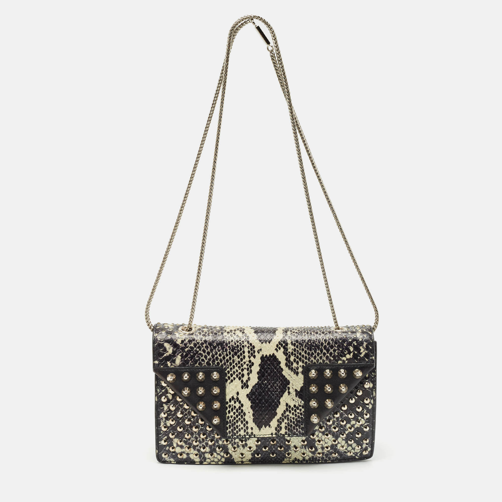 Saint Laurent Black Python and Leather Betty Studded Shoulder Bag
Saint Laurent Black Python and Leather Betty Studded Shoulder Bag