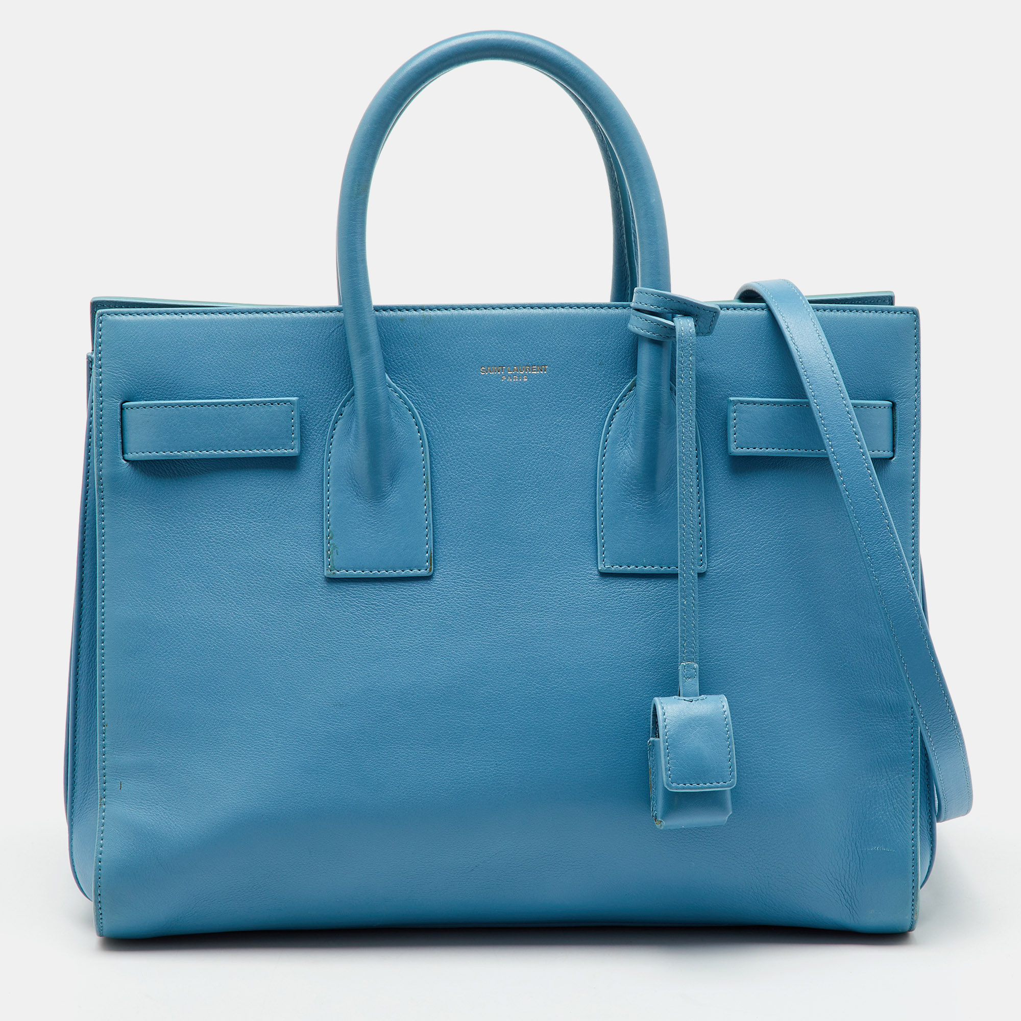 Saint Laurent Light Blue Leather Small Classic Sac De Jour Tote
Saint Laurent Light Blue Leather Small Classic Sac De Jour Tote