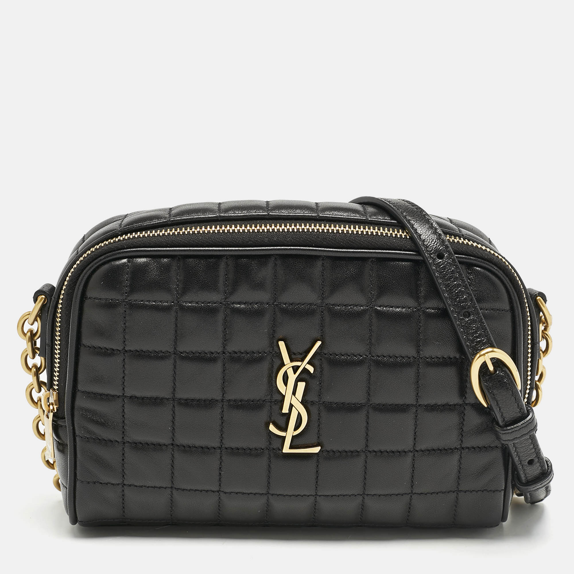 Saint Laurent Black Matelasse Carre Leather Cassandre Camera Bag
Saint Laurent Black Matelasse Carre Leather Cassandre Camera Bag