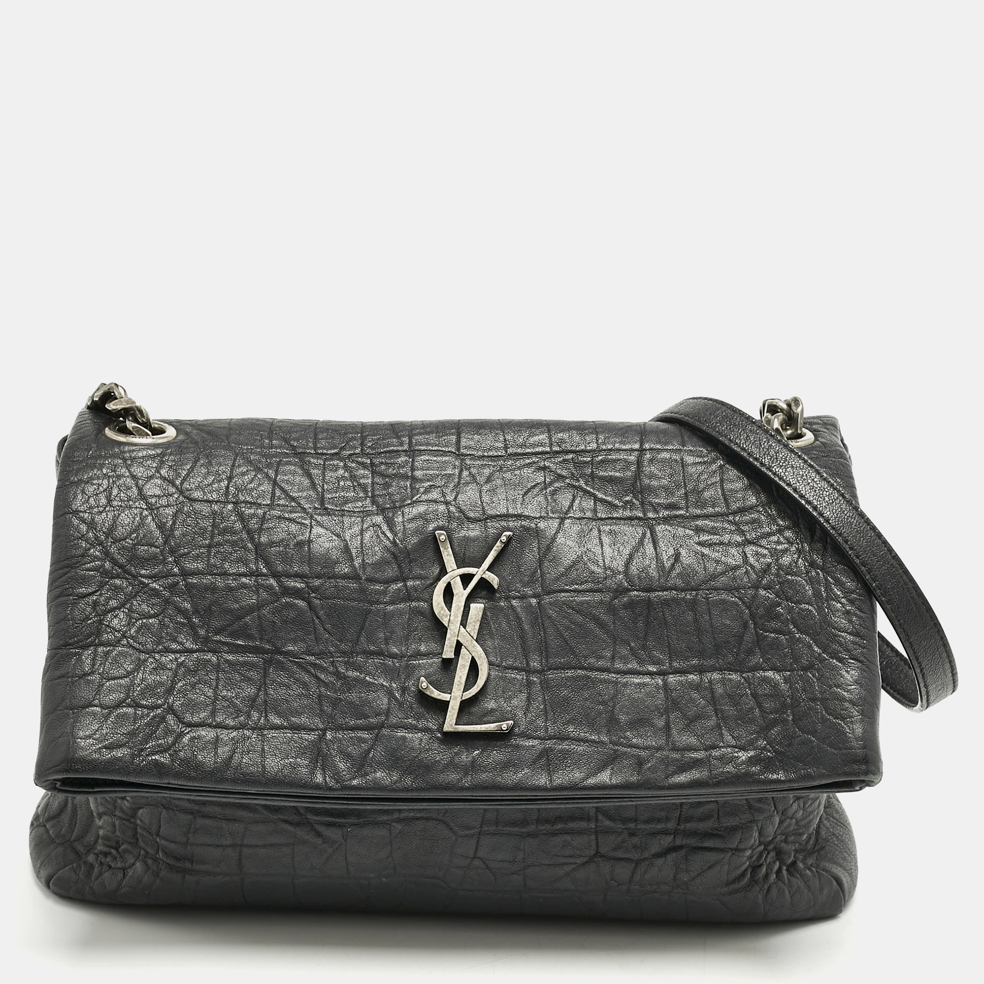 Saint Laurent Black Croc Embossed Leather West Hollywood Shoulder Bag
Saint Laurent Black Croc Embossed Leather West Hollywood Shoulder Bag