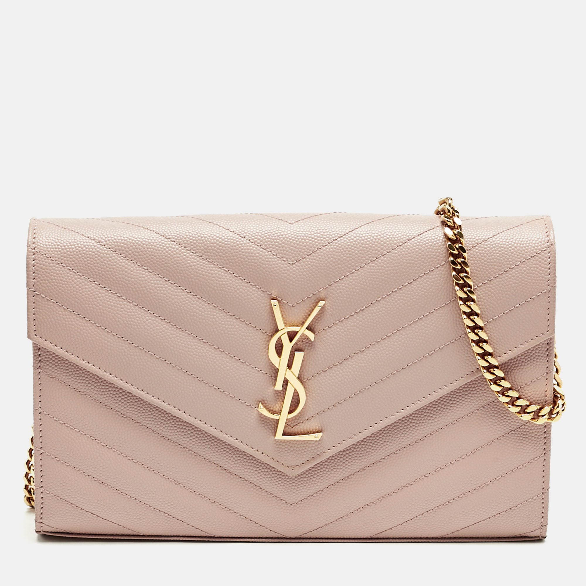 Saint Laurent Light Pink Matelassé Leather Cassandre Wallet On Chain
Saint Laurent Light Pink Matelassé Leather Cassandre Wallet On Chain