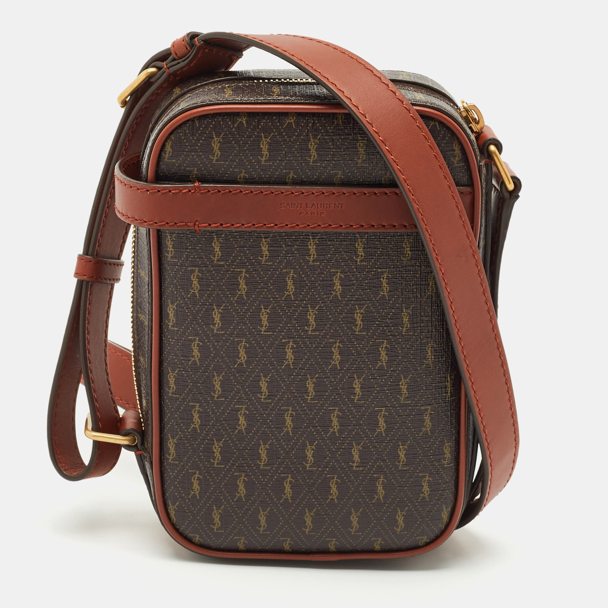 Saint Laurent Dark Brown Monogram Coated Canvas and Leather Le Monogramme Crossbody Bag
Saint Laurent Dark Brown Monogram Coated Canvas and Leather Le Monogramme Crossbody Bag