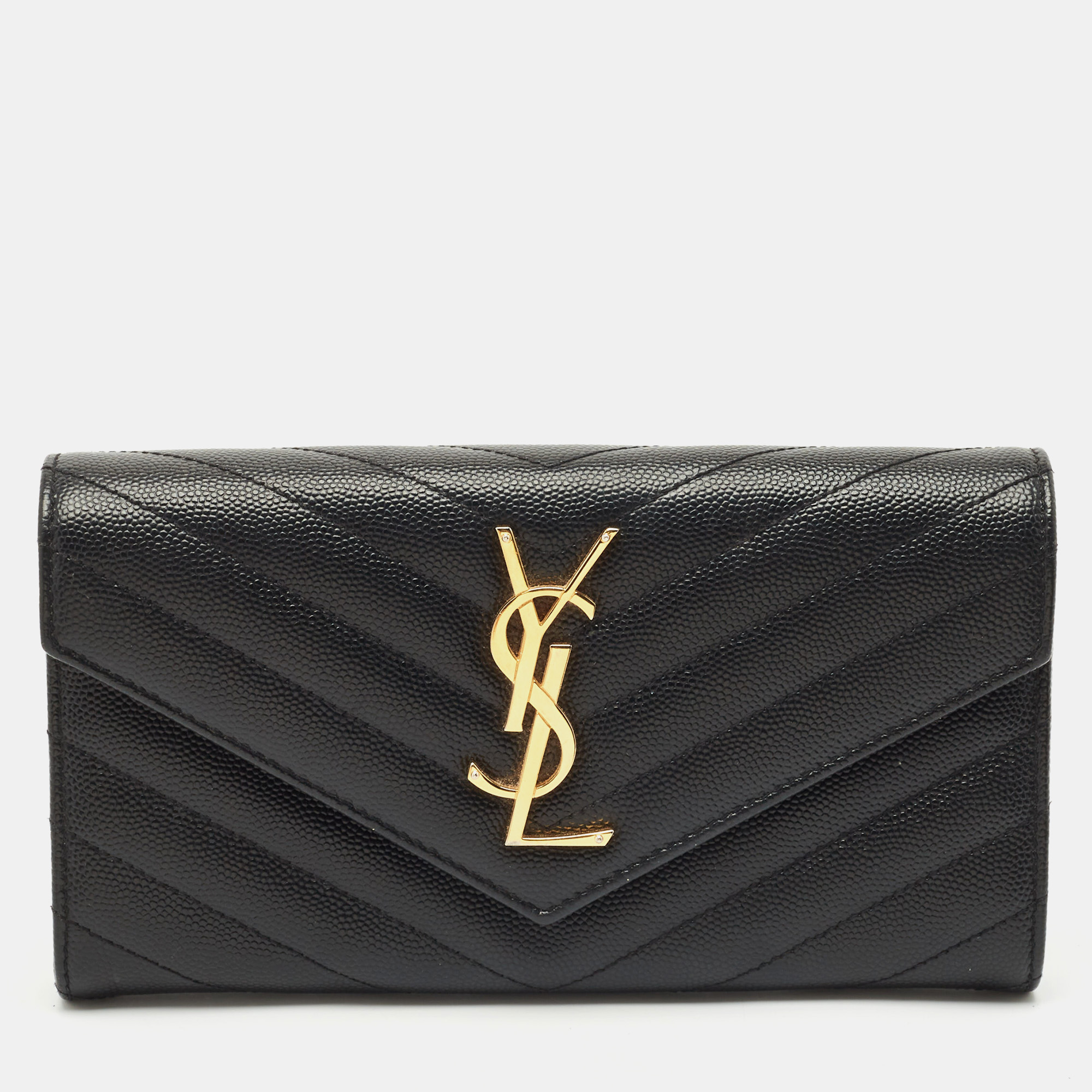Saint Laurent Matelassé Leather Cassandre Wallet - Saint Laurent Paris - Modalova