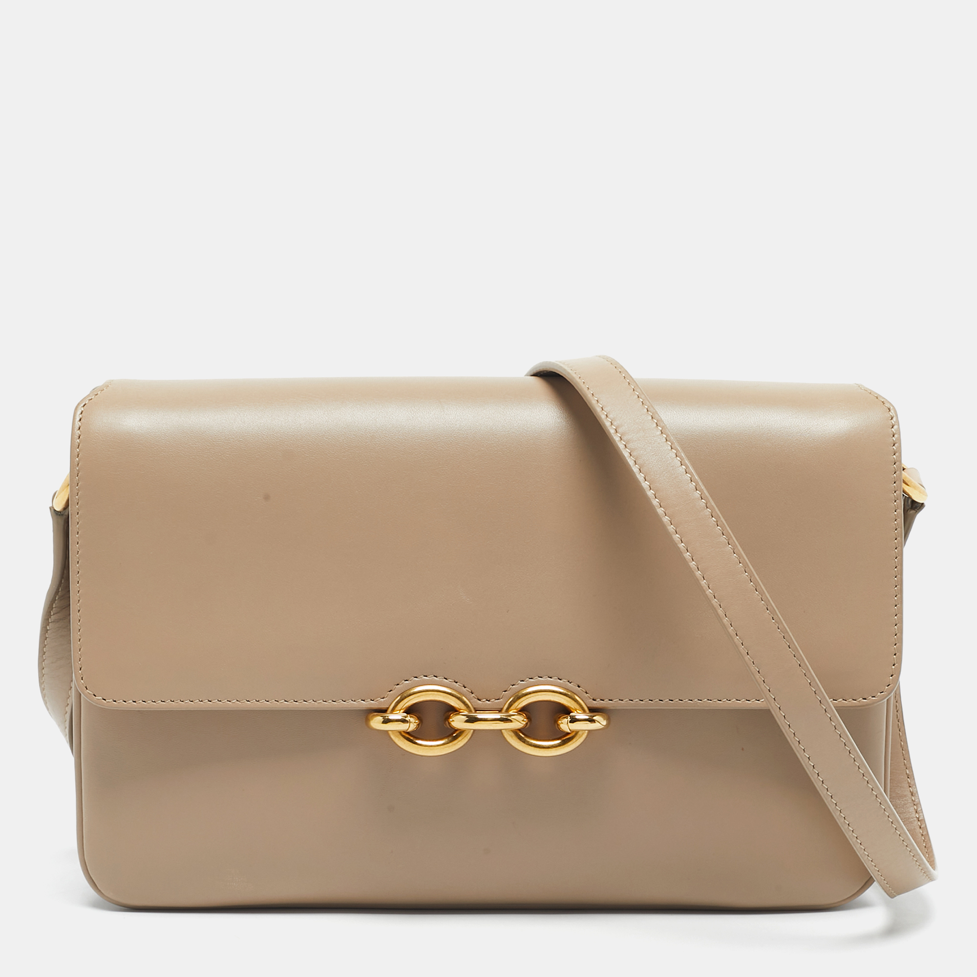 Saint Laurent Beige Leather Le Maillon Shoulder Bag - Saint Laurent Paris - Modalova