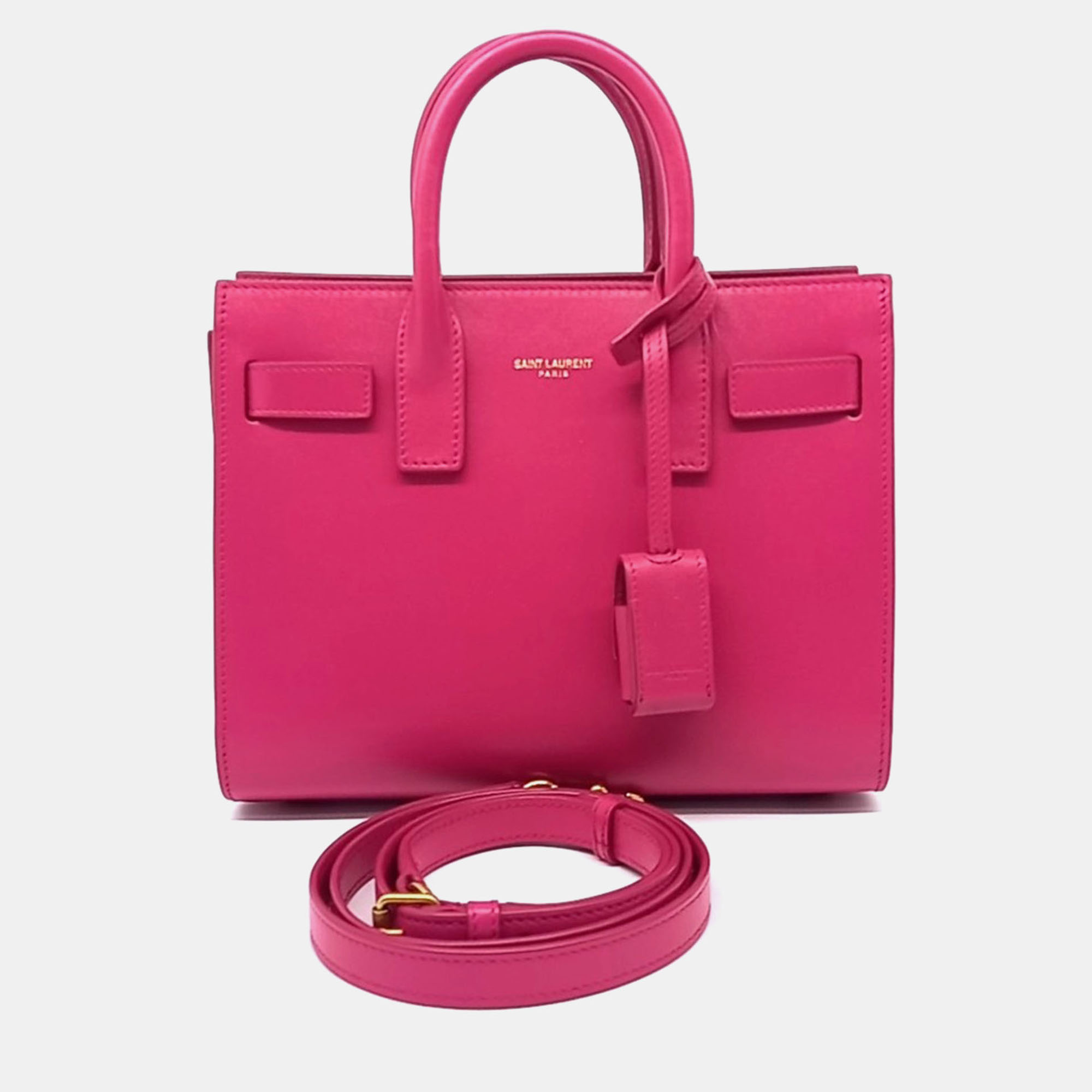 Saint Laurent Paris Sac de Jour Nano Pink Leather Handbag - Saint Laurent Paris - Modalova