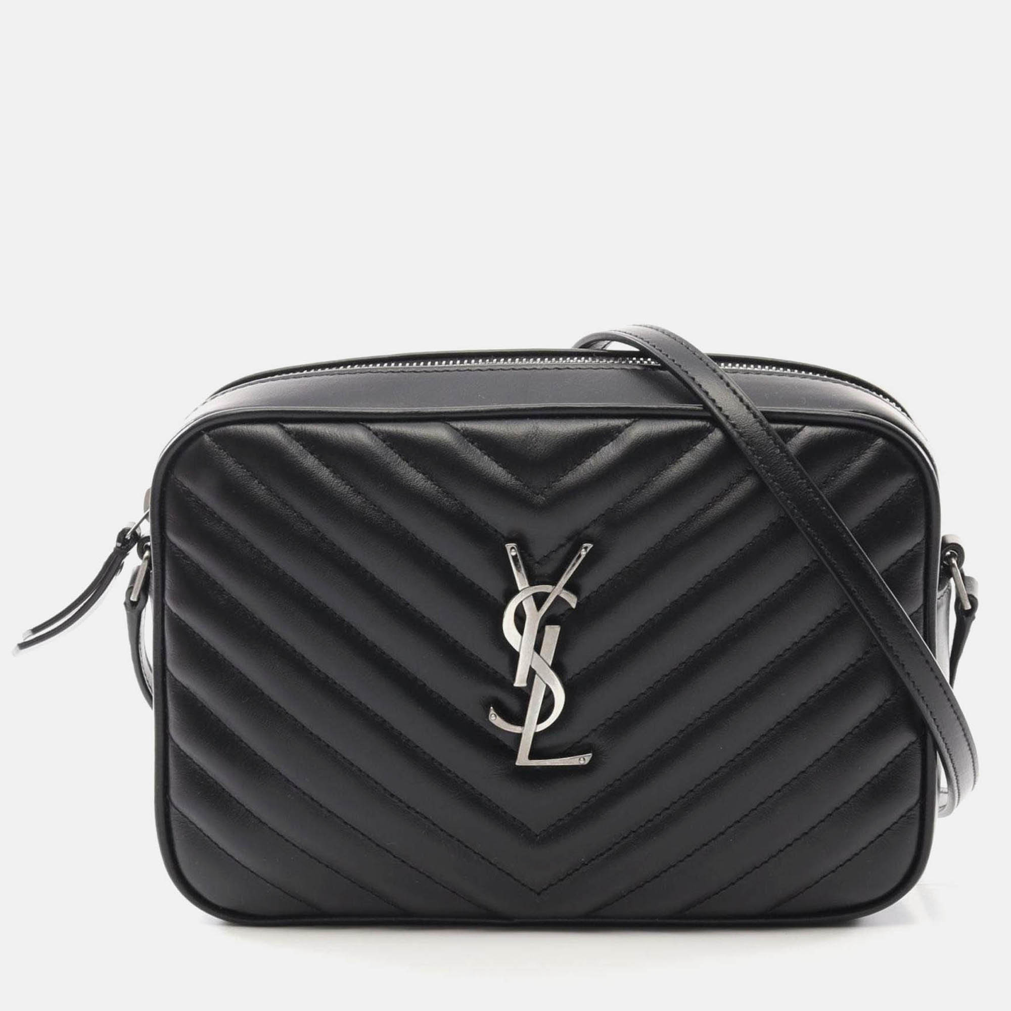 Saint Laurent Lou Monogram Camera Bag Shoulder Leather Black - Saint Laurent Paris - Modalova