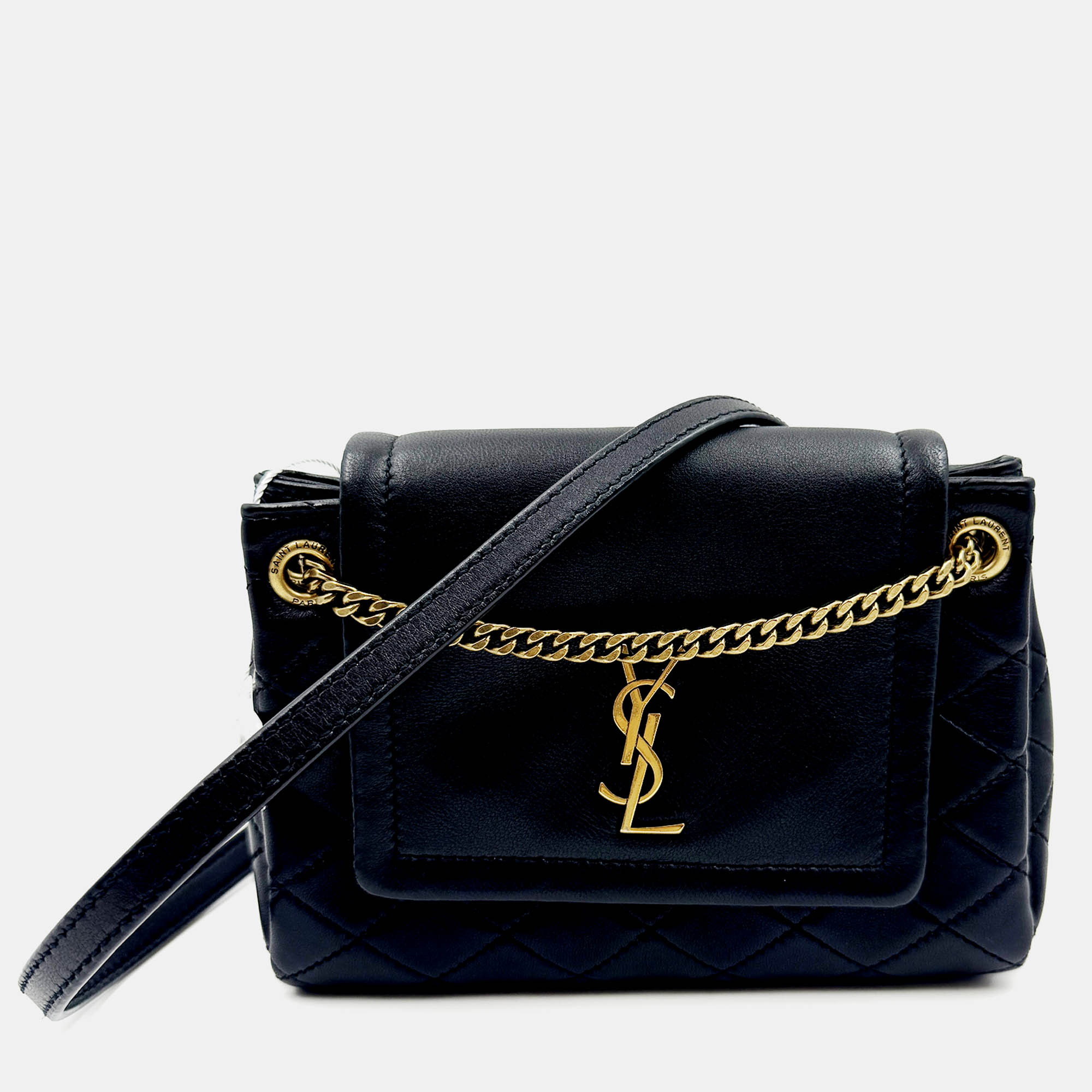 Saint Laurent black Quilted Leather Mini Nolita Shoulder Bag - Saint Laurent Paris - Modalova