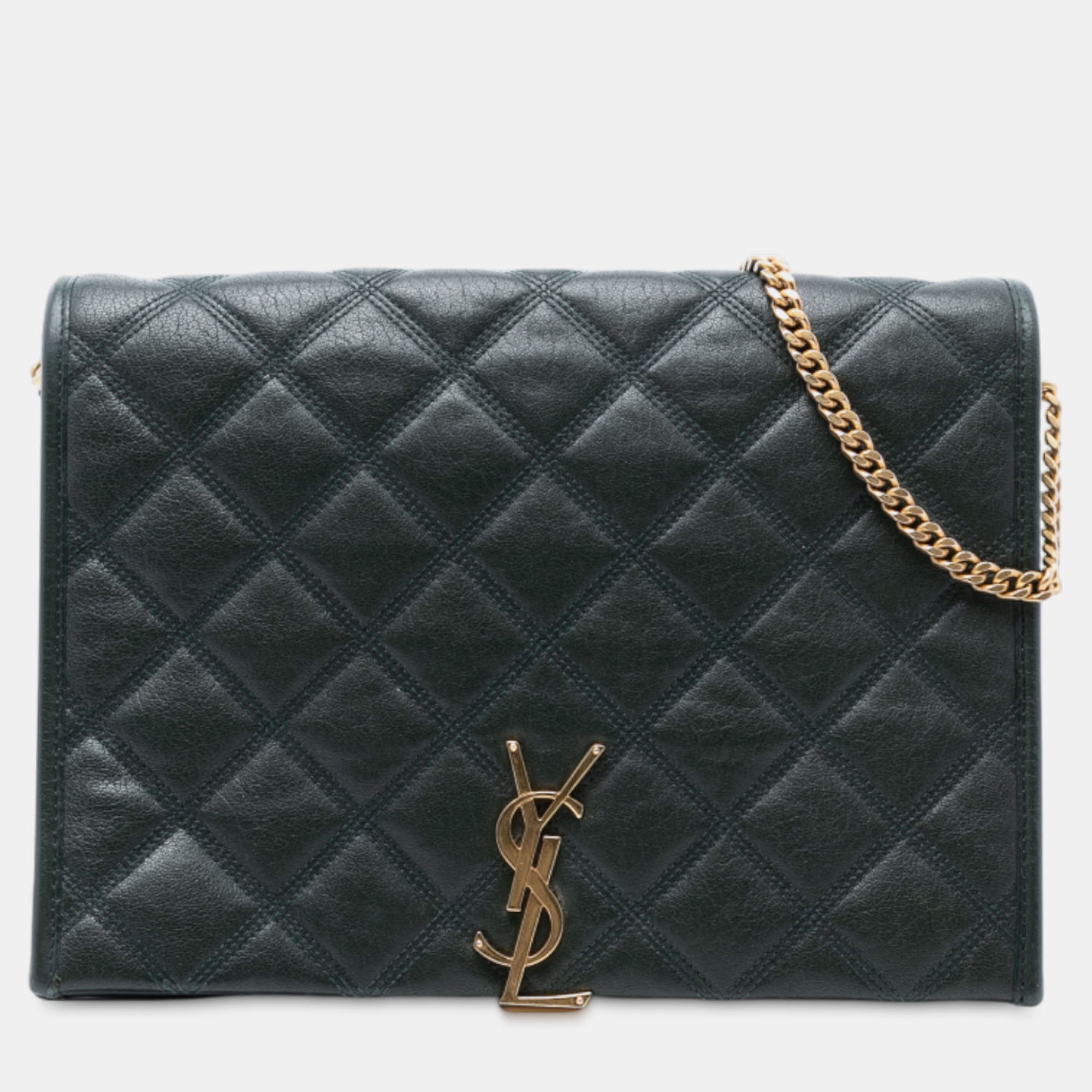 Saint Laurent Paris Green Small Quilted Lambskin Becky Chain Shoulder Bag
Saint Laurent Paris Green Small Quilted Lambskin Becky Chain Shoulder Bag