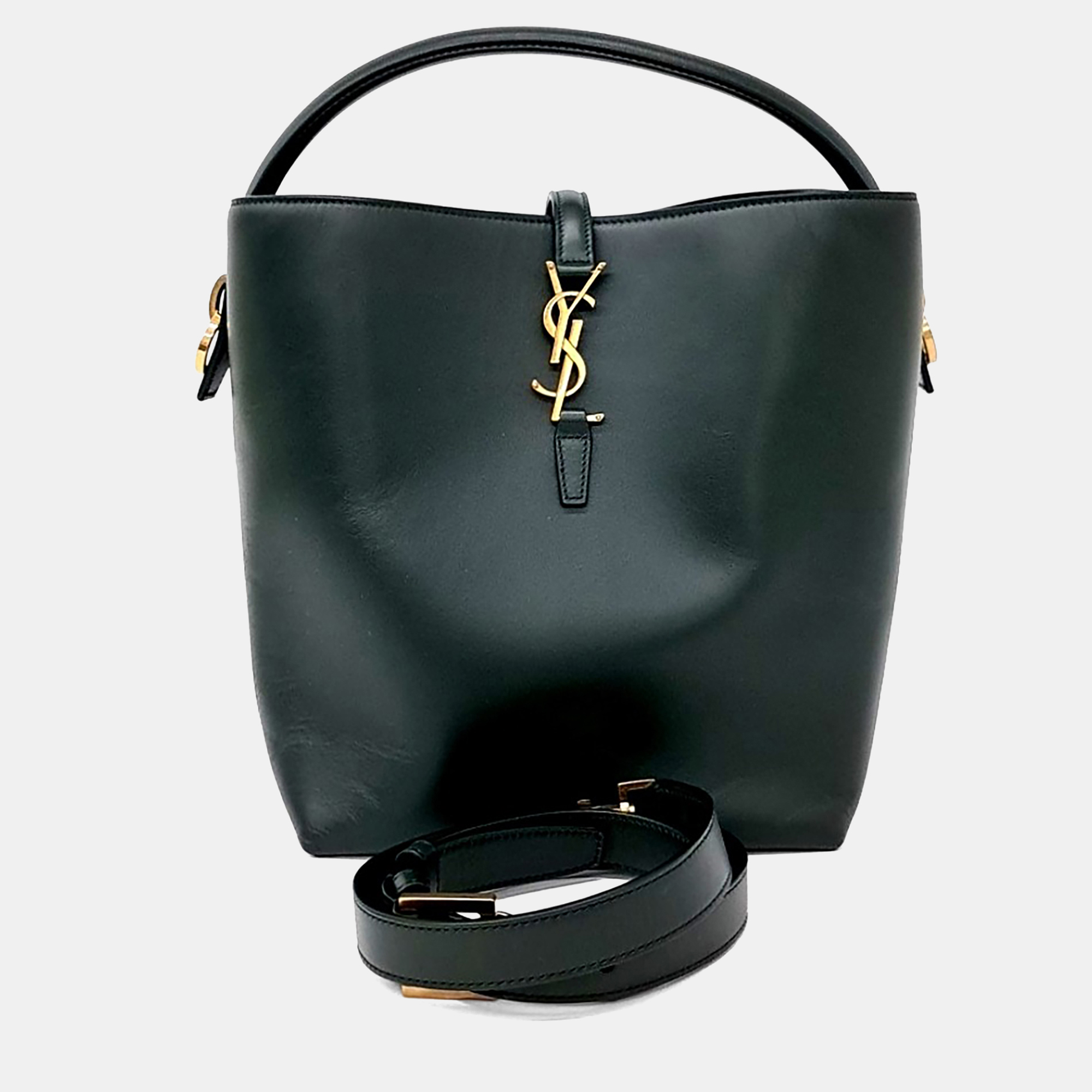 Saint Laurent Paris Green Leather LE37 Cassandra Bucket Bag
Saint Laurent Paris Green Leather LE37 Cassandra Bucket Bag