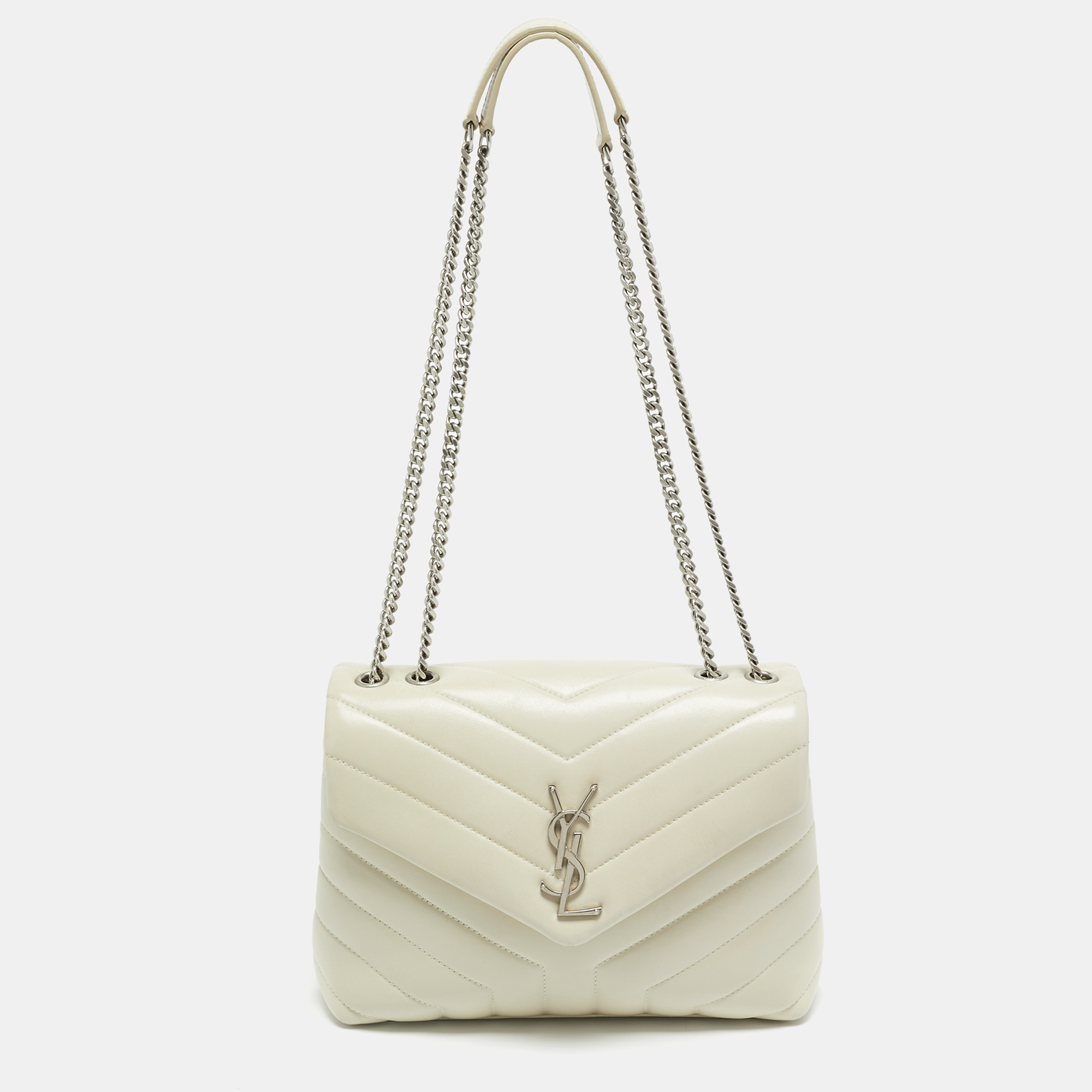 Saint Laurent Loulou Light Beige Matelassé Leather Shoulder Bag
Saint Laurent Loulou Light Beige Matelassé Leather Shoulder Bag