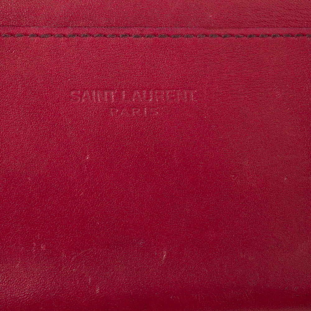 Saint Laurent Fuchsia Leather Card Holder