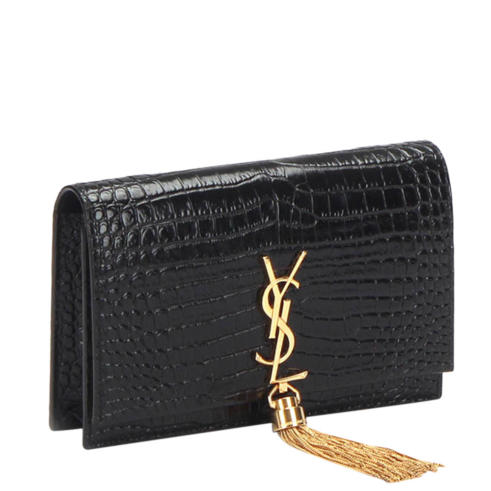 Saint Laurent Paris Black Embossed Leather Kate Tassel Crossbody Bag
Saint Laurent Paris Black Embossed Leather Kate Tassel Crossbody Bag