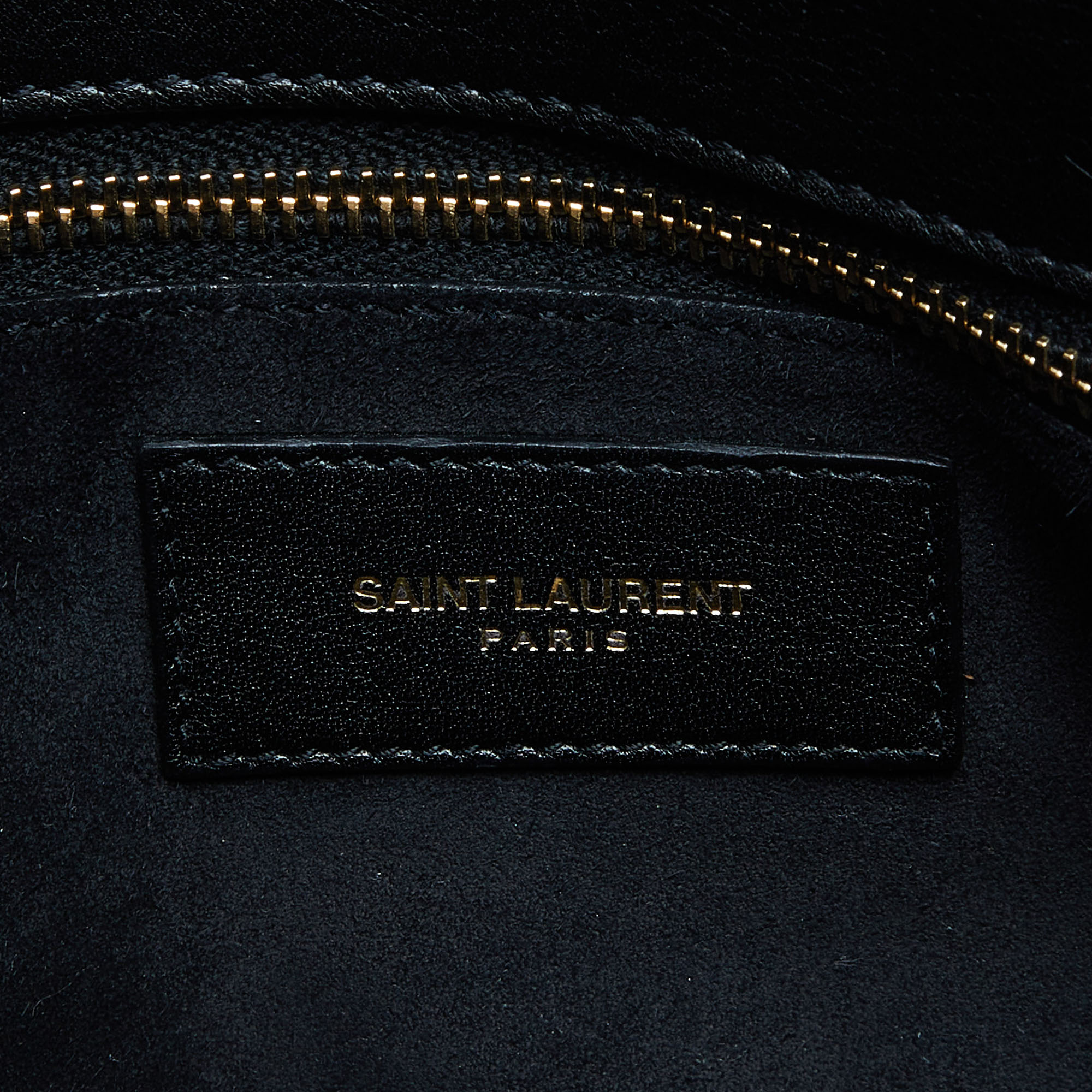 Saint Laurent Off White/Black Leather Small Classic Sac De Jour Tote