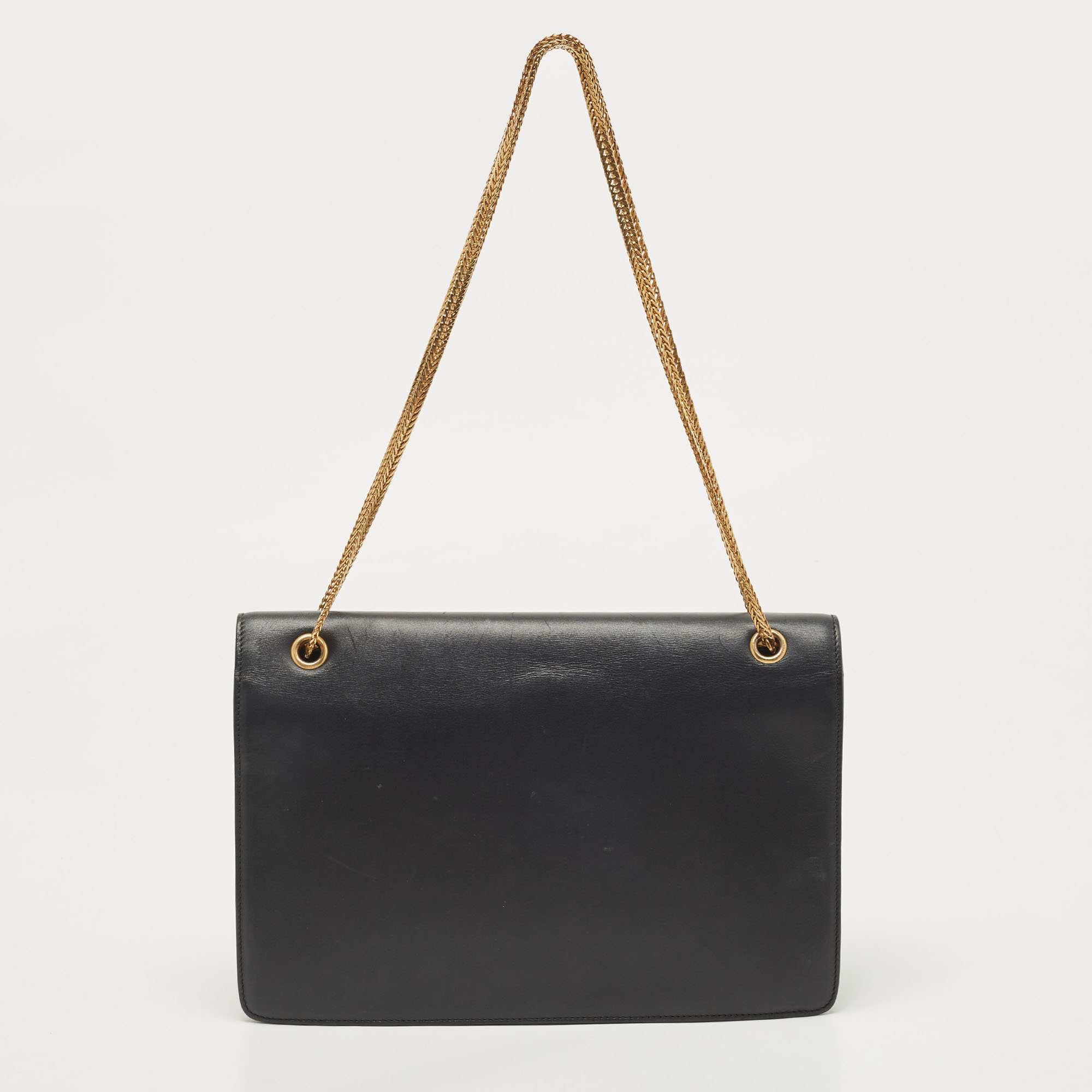 Saint Laurent Black Leather Studded Betty Shoulder Bag