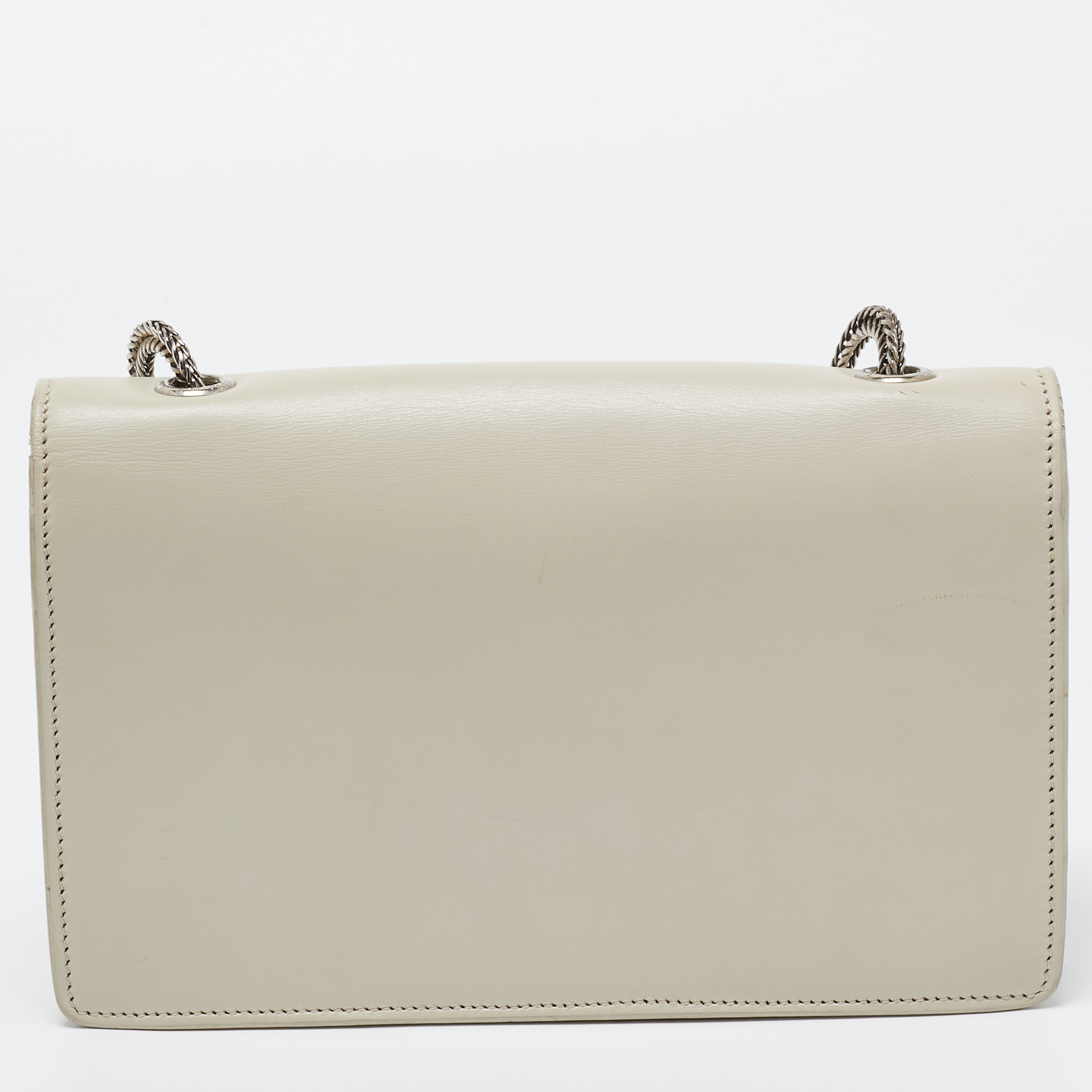 Saint Laurent Cream Leather Studded Betty Shoulder Bag