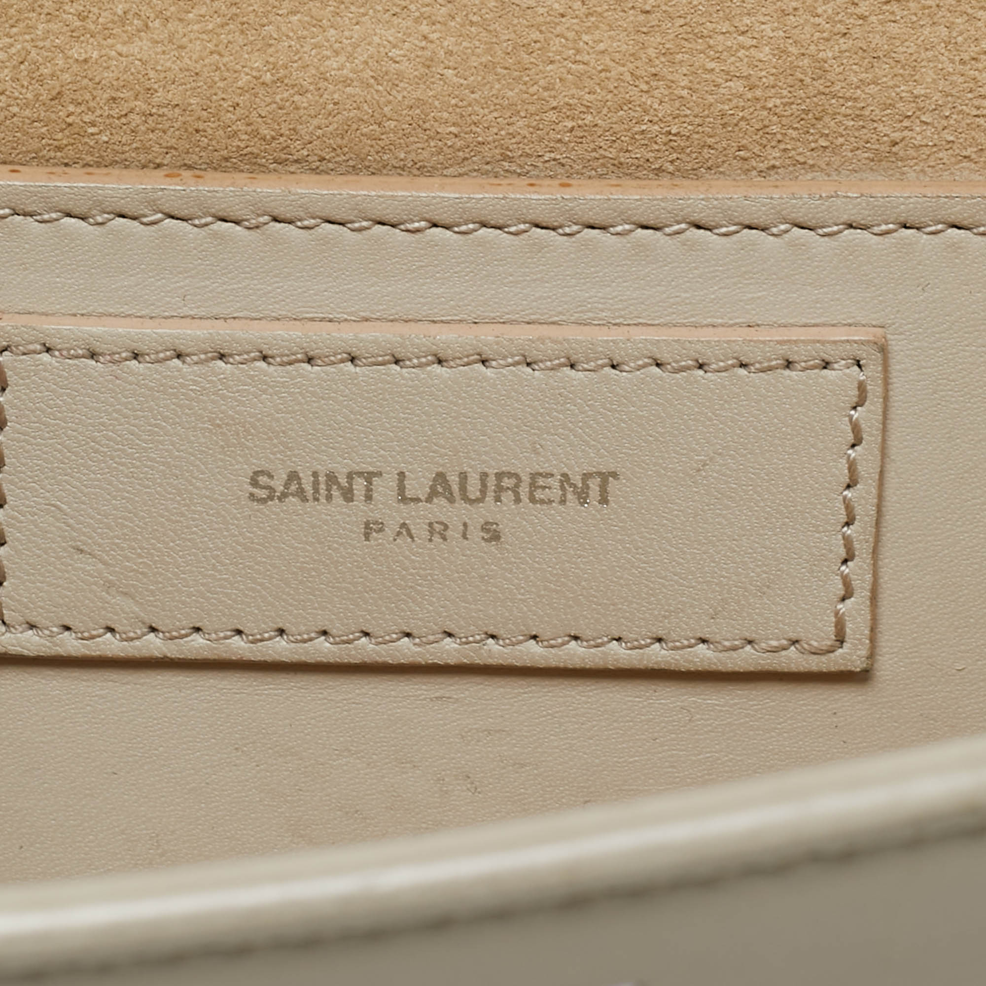 Saint Laurent Cream Leather Studded Betty Shoulder Bag