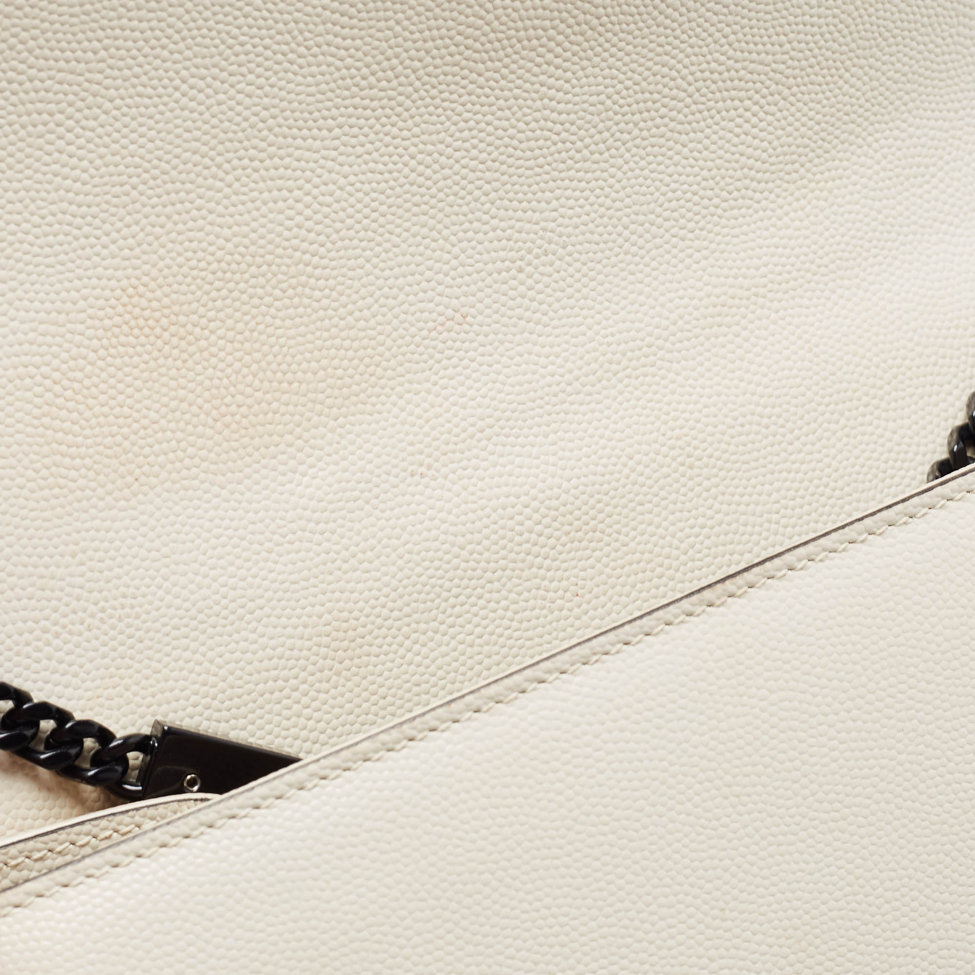 Saint Laurent Off White Leather Medium Kate Shoulder Bag