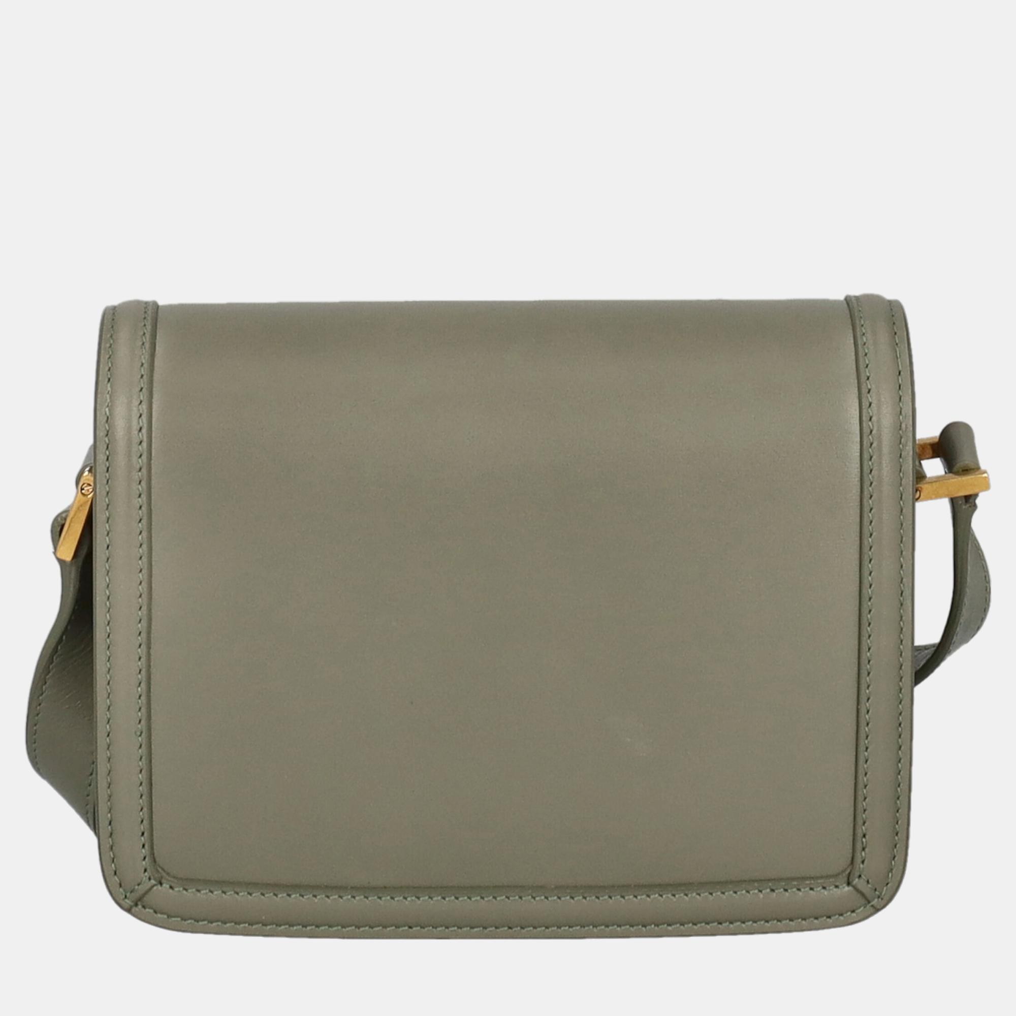 Saint Laurent  Women's Leather Shoulder Bag - Green - One Size