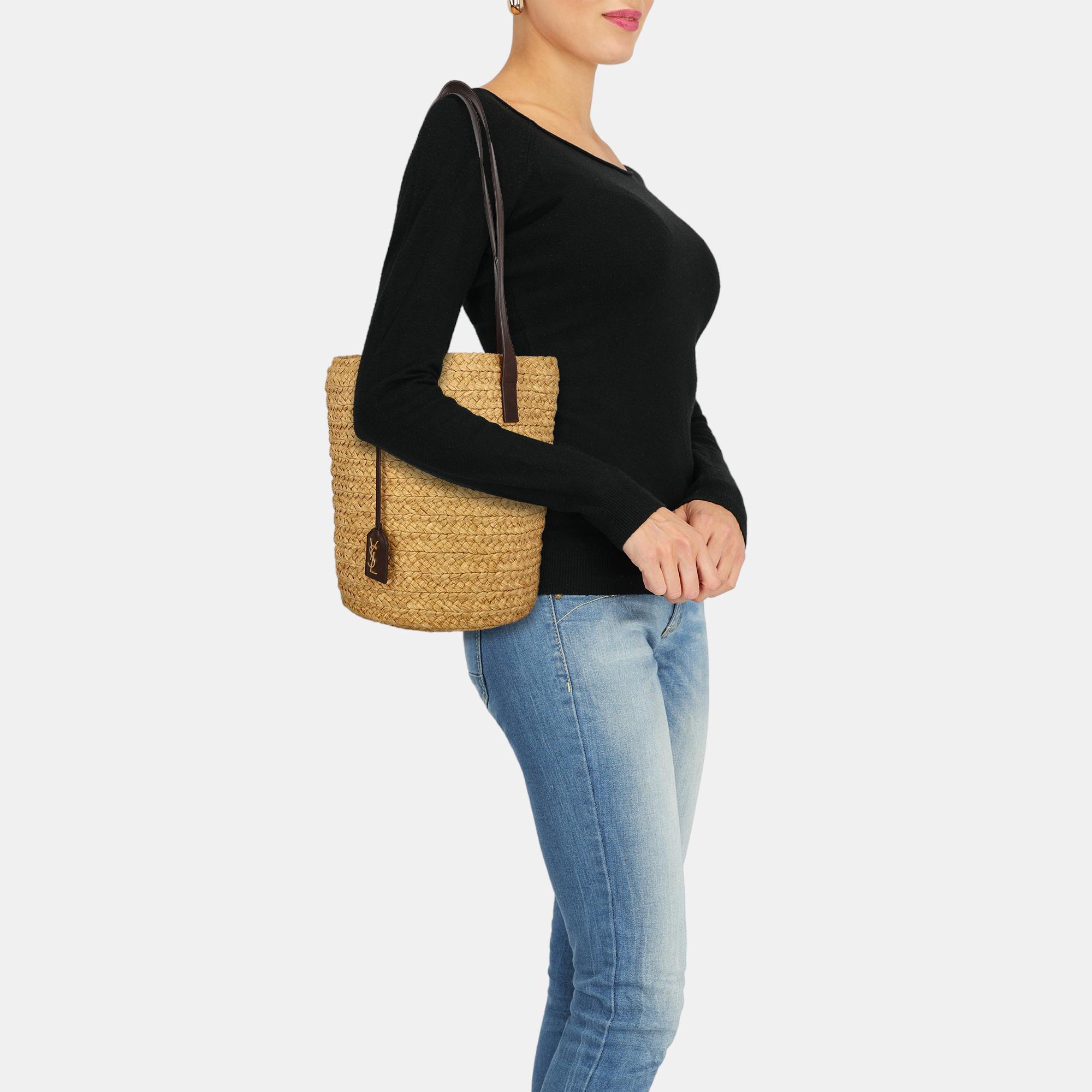 Saint Laurent  Women's Eco-Friendly Fabric Shoulder Bag - Beige - One Size