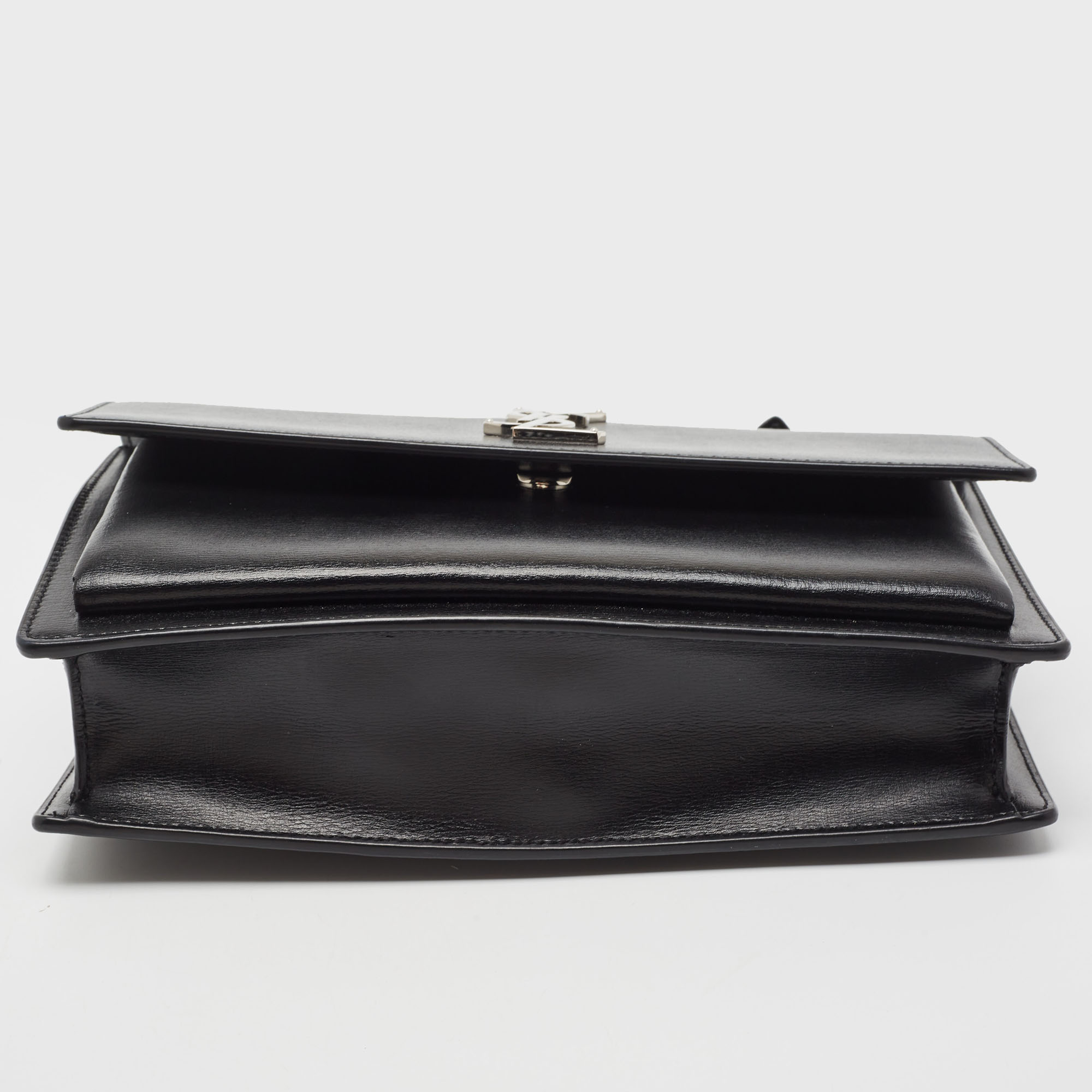 Saint Laurent Black Leather Large Sunset Shoulder Bag